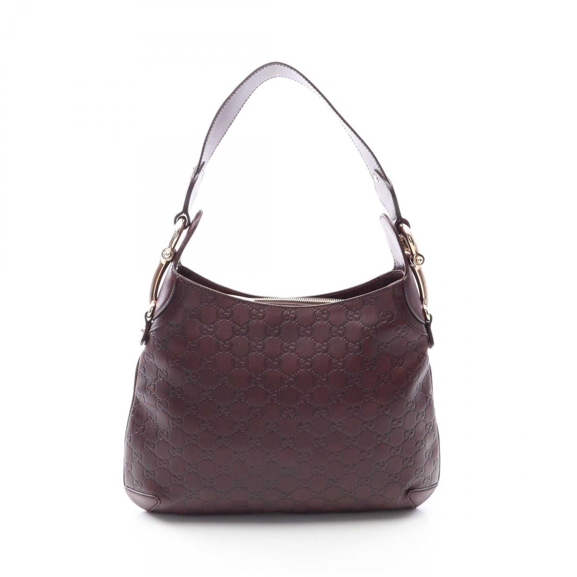 Gucci Brown Leather Handbag Shoulder Bag (Pre-Owned)