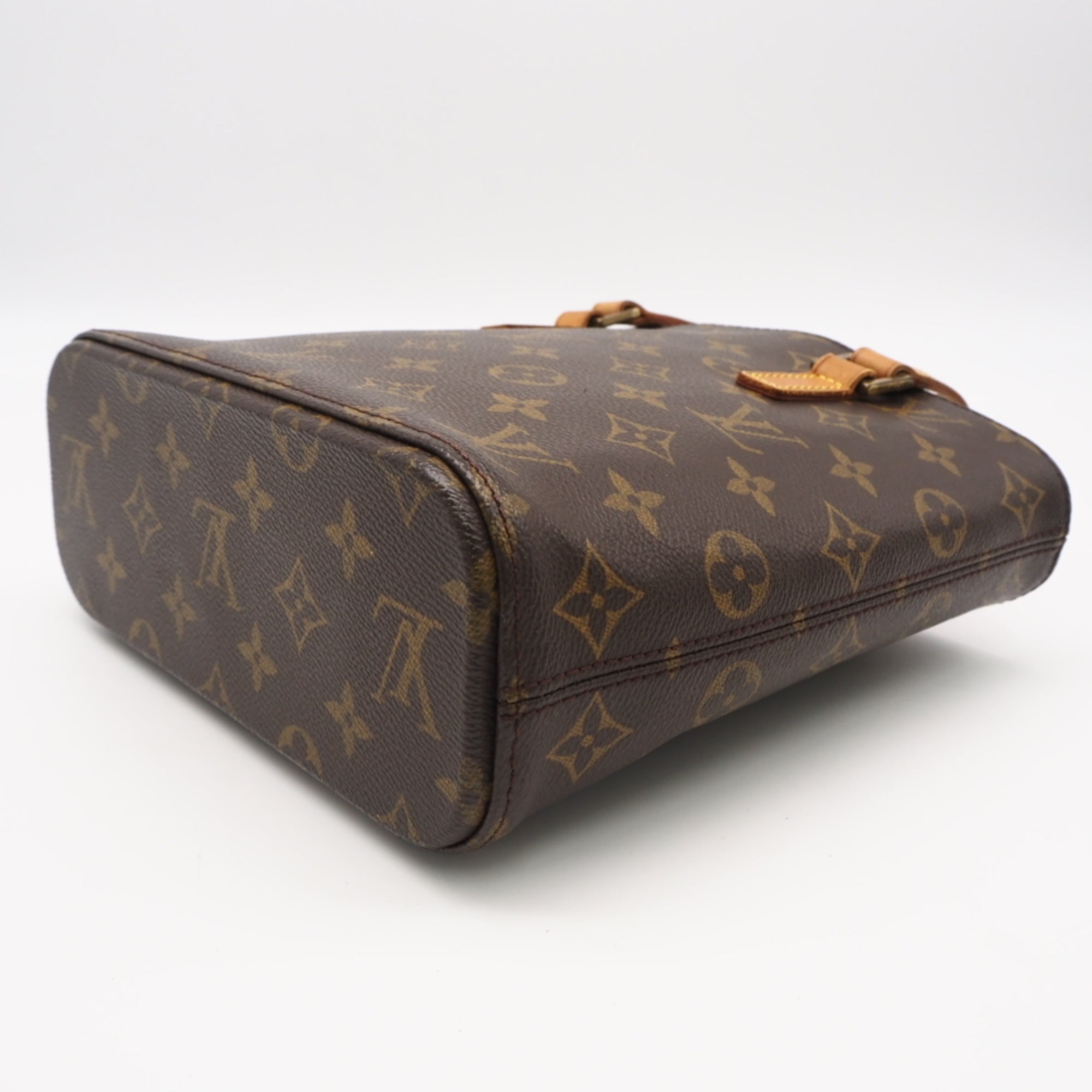 Louis Vuitton Monogram Beige Brown Coated Canvas Leather Handbag (Pre-Owned)