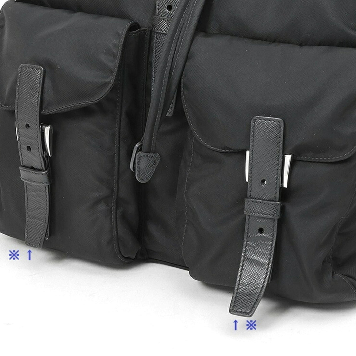 Prada Black Leather Fabric Backpack (Pre-Owned)