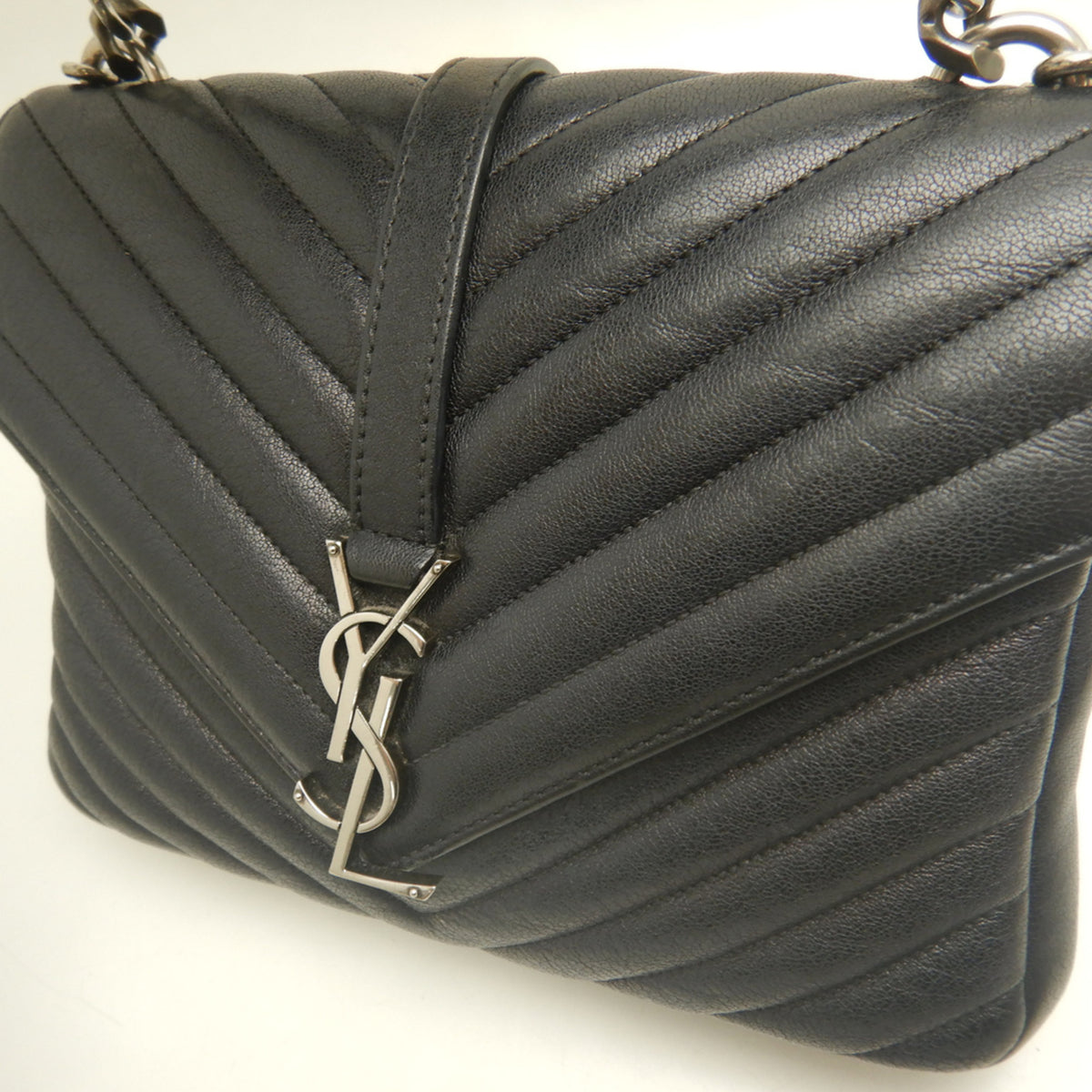 Yves Saint Laurent Black Leather School Bag Shoulder Bag (Pre-Owned)