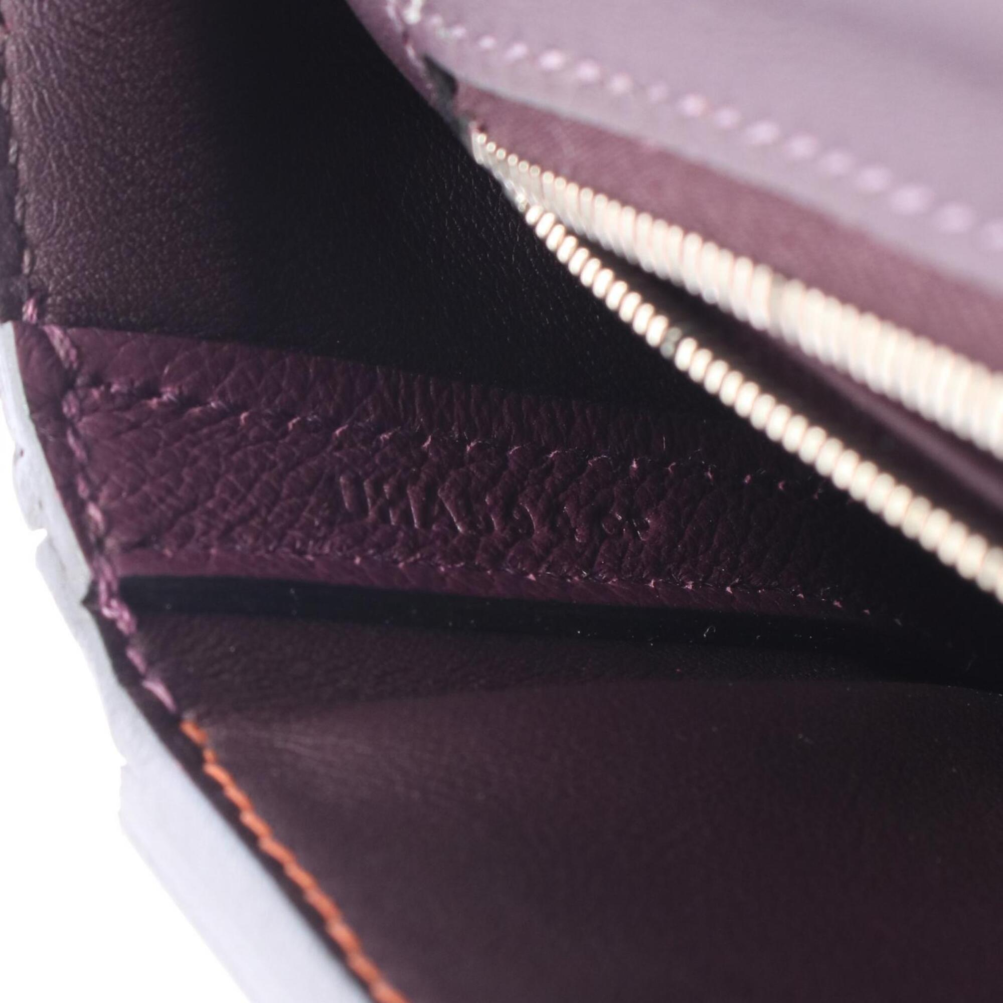 Hermes Bordeaux Brique Brown Cassis Purple Leather Handbag (Pre-Owned)