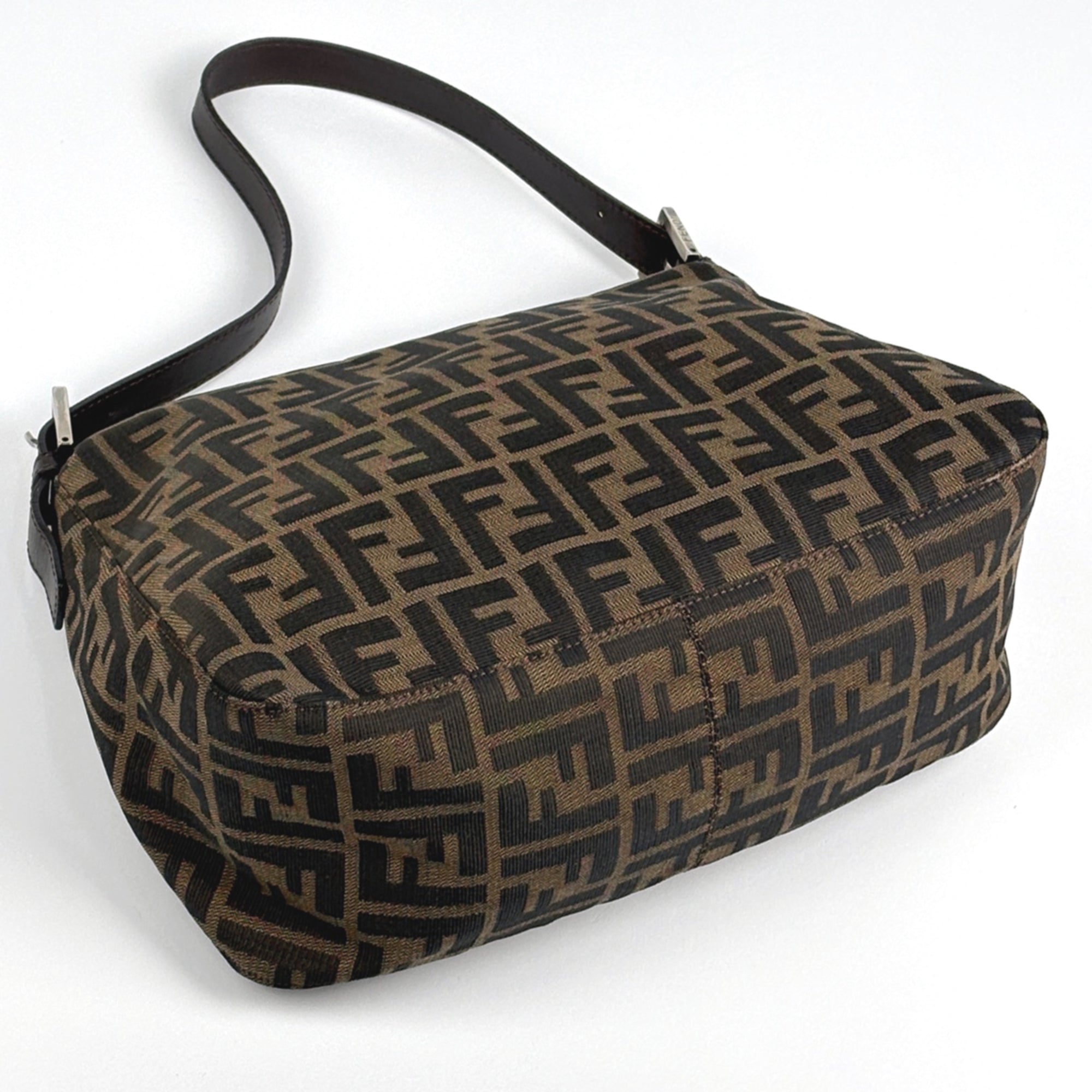 Fendi Brown Canvas Leather Shoulder Bag (Pre-Owned)
