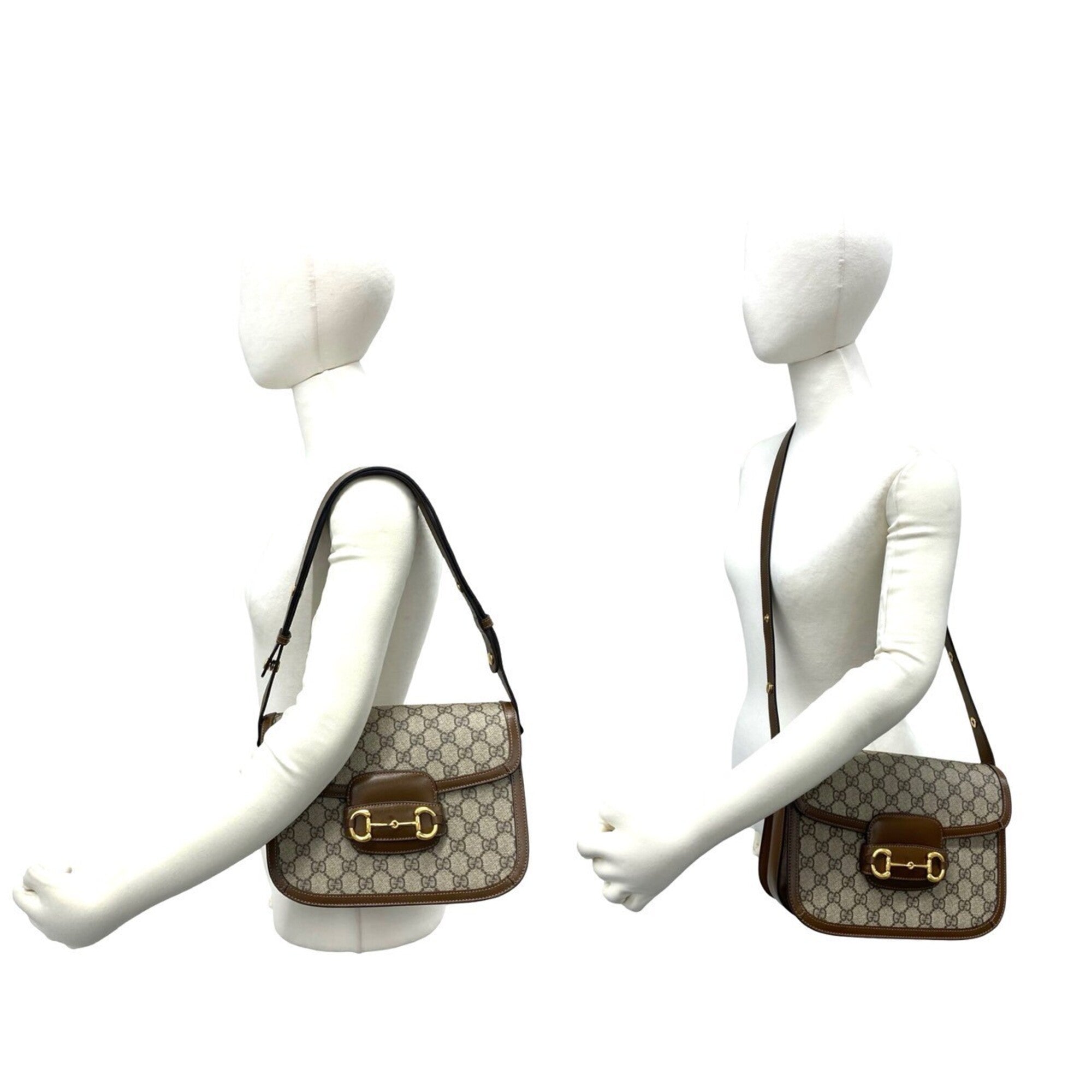 Gucci Brown Leather Elastane Pochette Shoulder Bag (Pre-Owned)