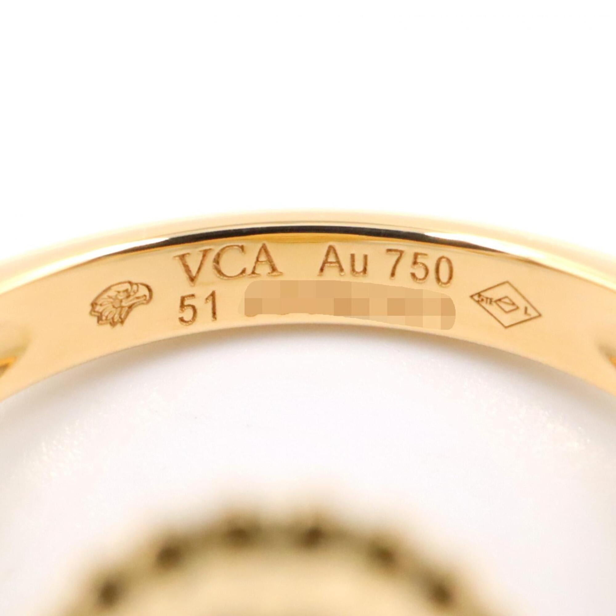Van Cleef & Arpels Gold Black Clear Yellow Gold (18K) Band Ring (Pre-Owned)