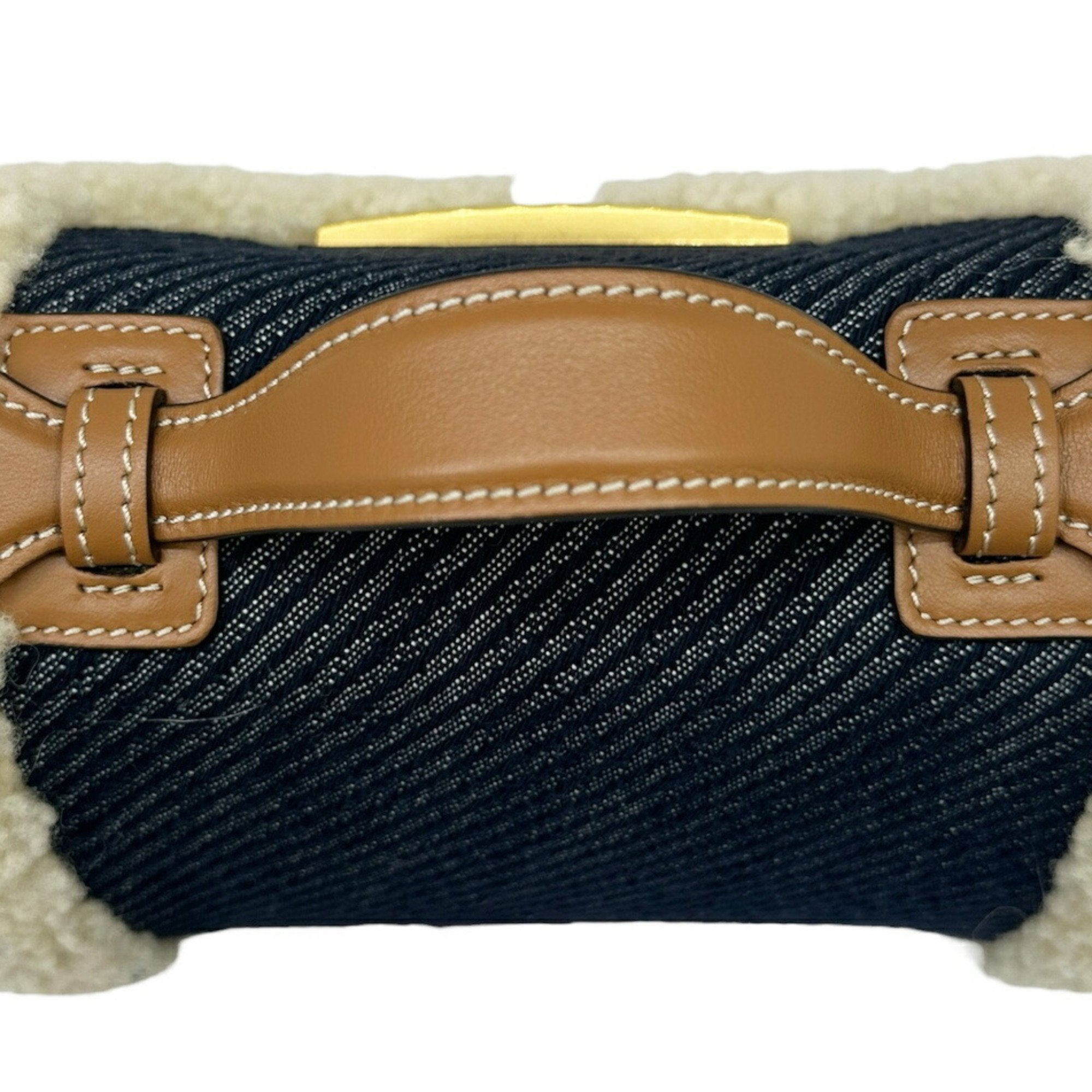 Tod's Denim Fur Shoulder Bag (Pre-Owned)