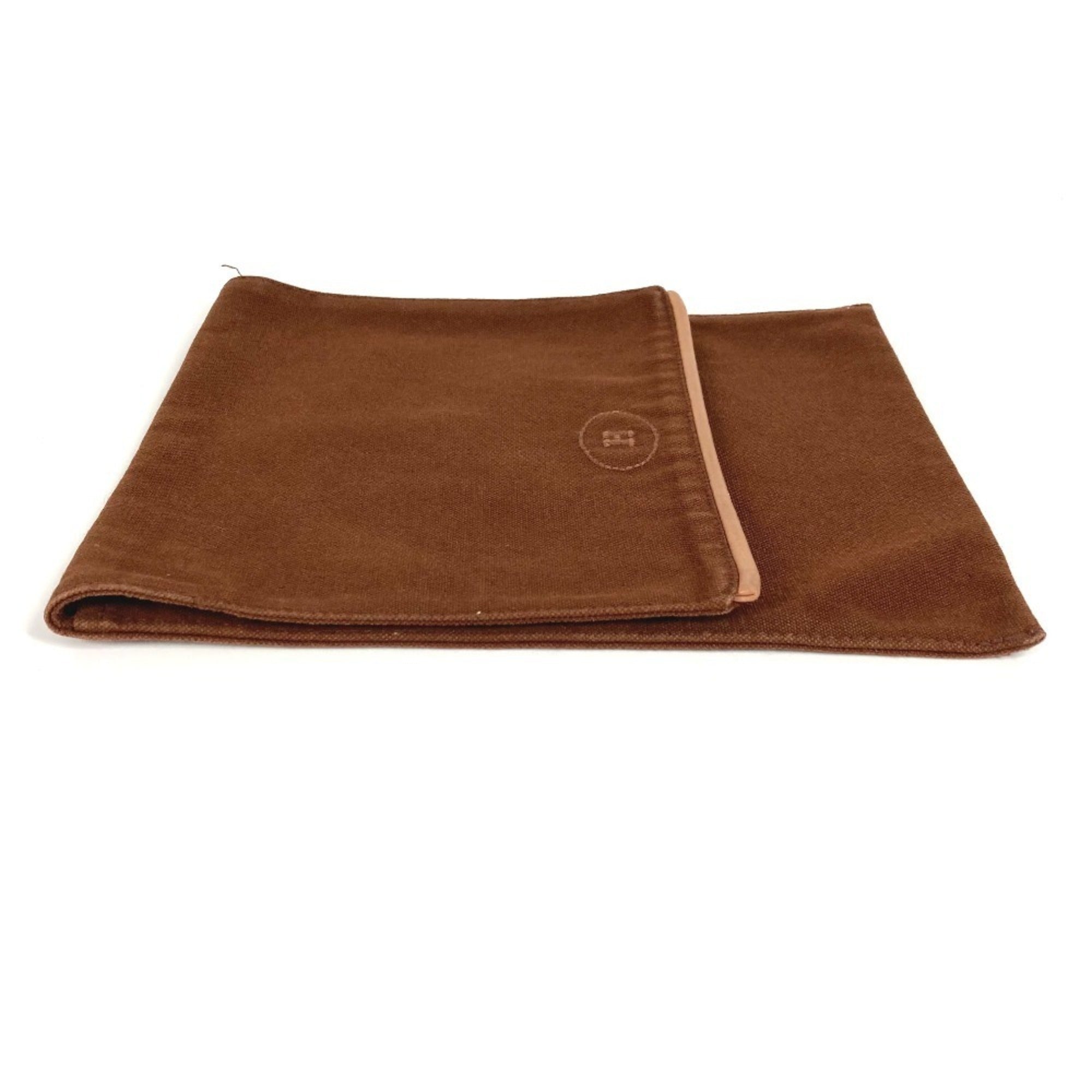 Hermes Brown Canvas Pouch (Pre-Owned)