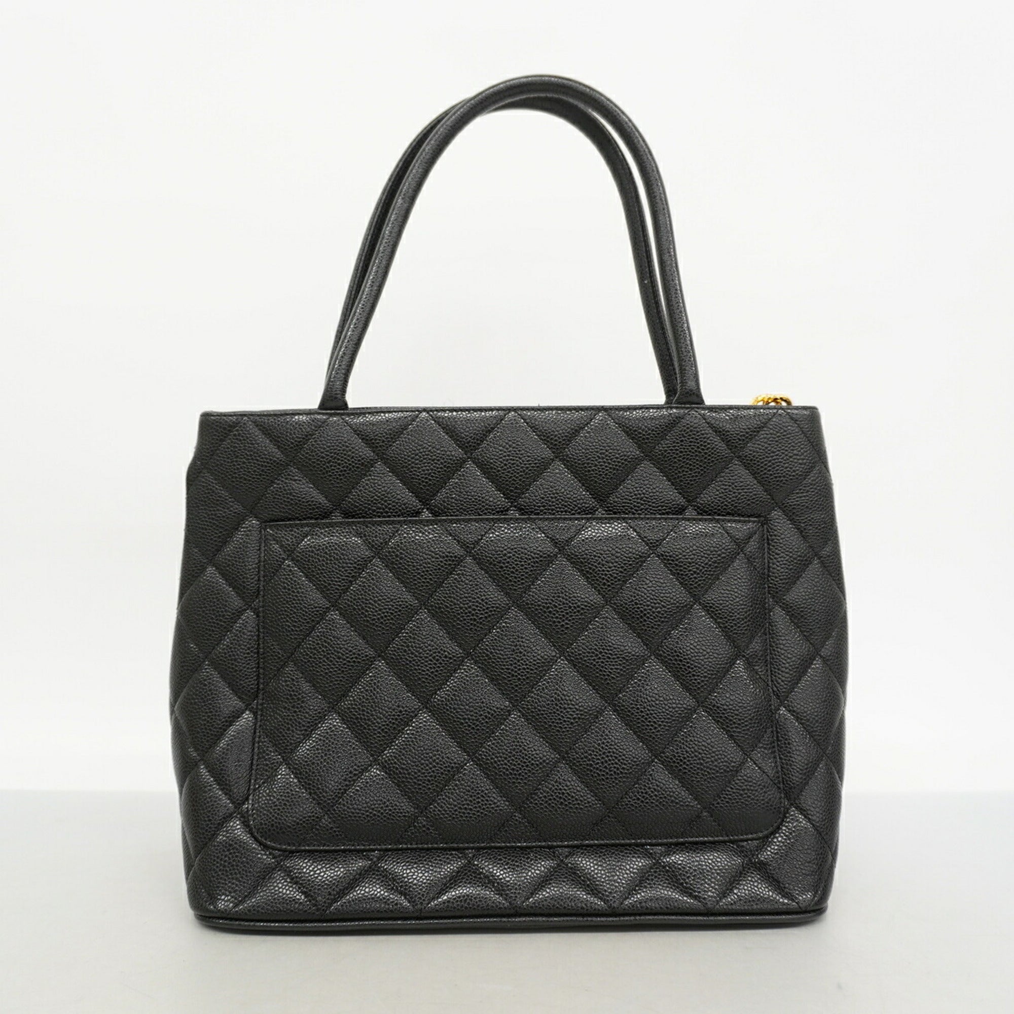 Chanel Black Grained Calfskin Tote Bag (Pre-Owned)
