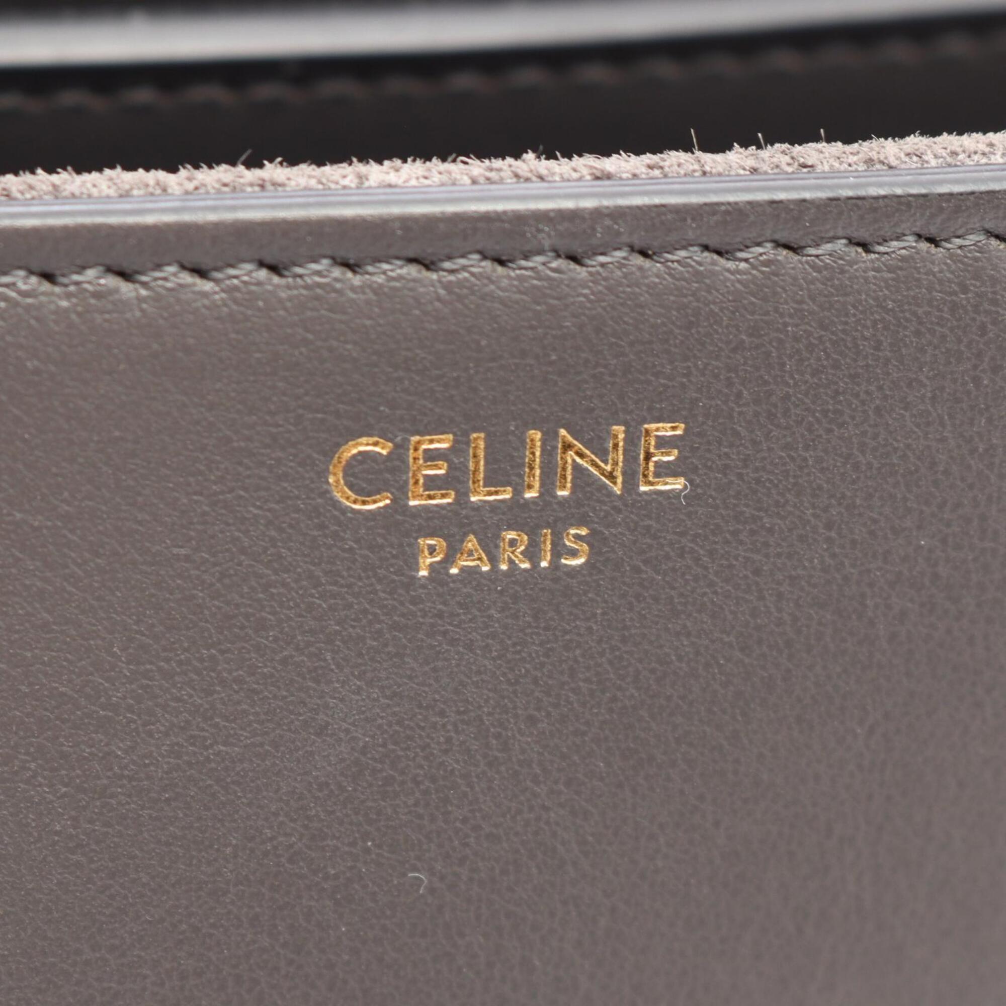 Celine Gray Leather Handbag Shoulder Bag (Pre-Owned)