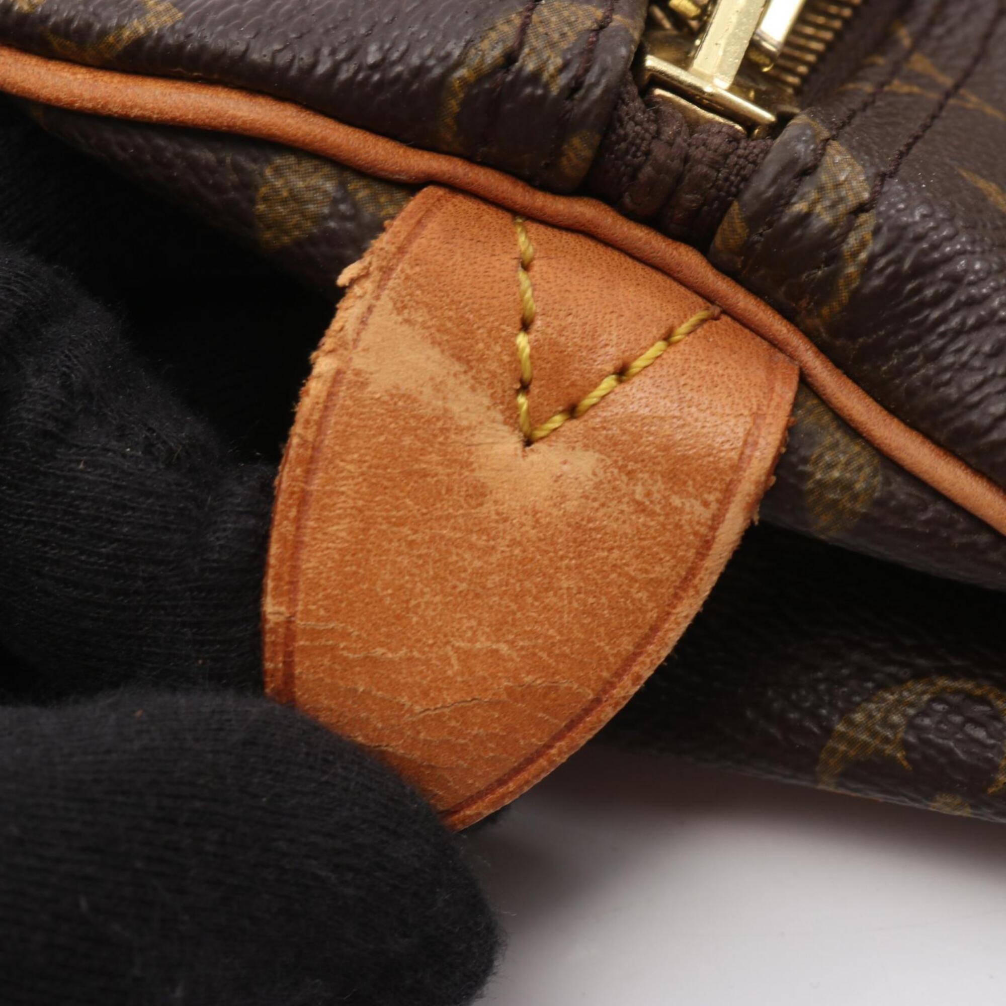 Louis Vuitton Brown Monogram Coated Canvas Leather Boston Bag Handbag (Pre-Owned)