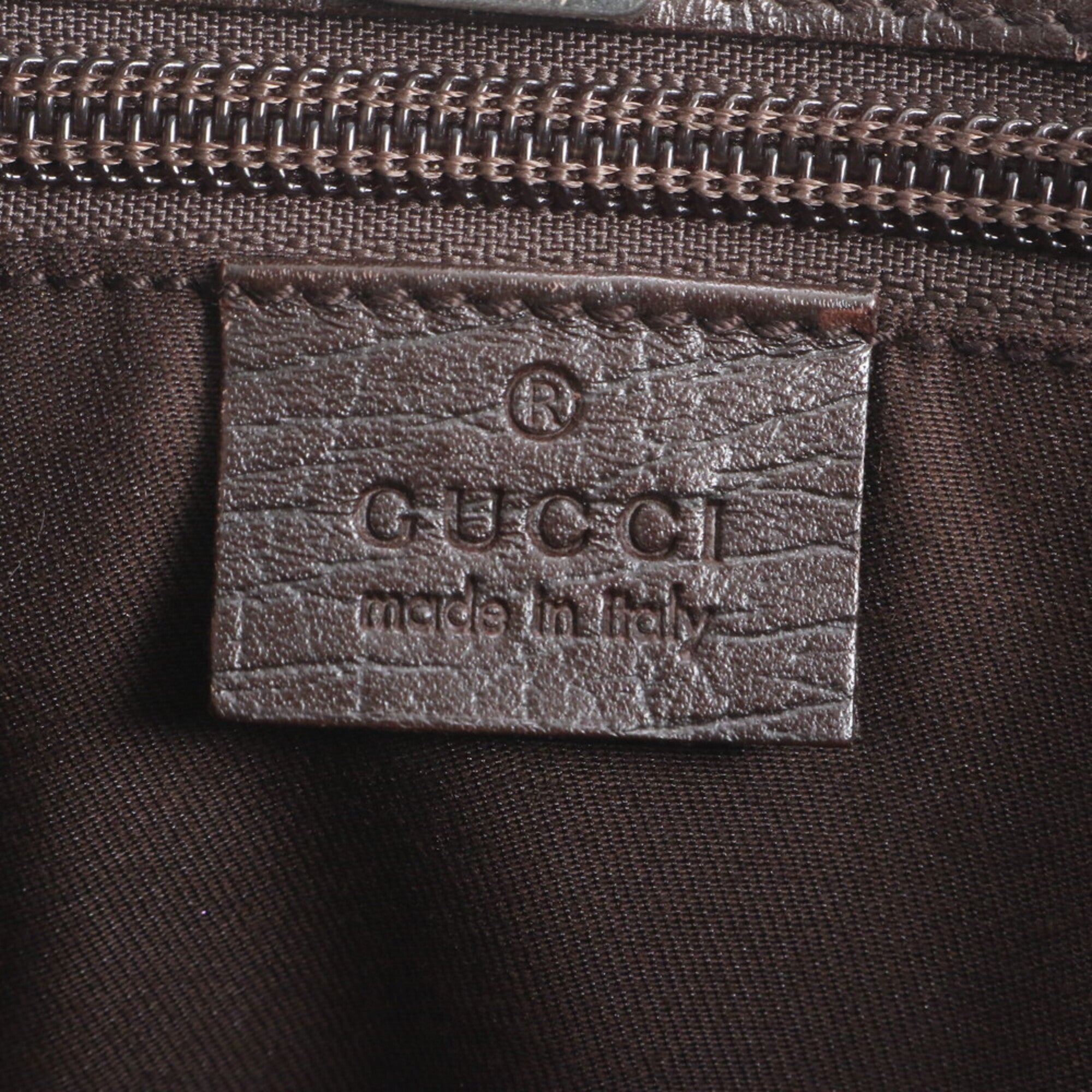 Gucci Beige Brown Leather Coated Canvas Handbag Shoulder Bag Tote Bag (Pre-Owned)