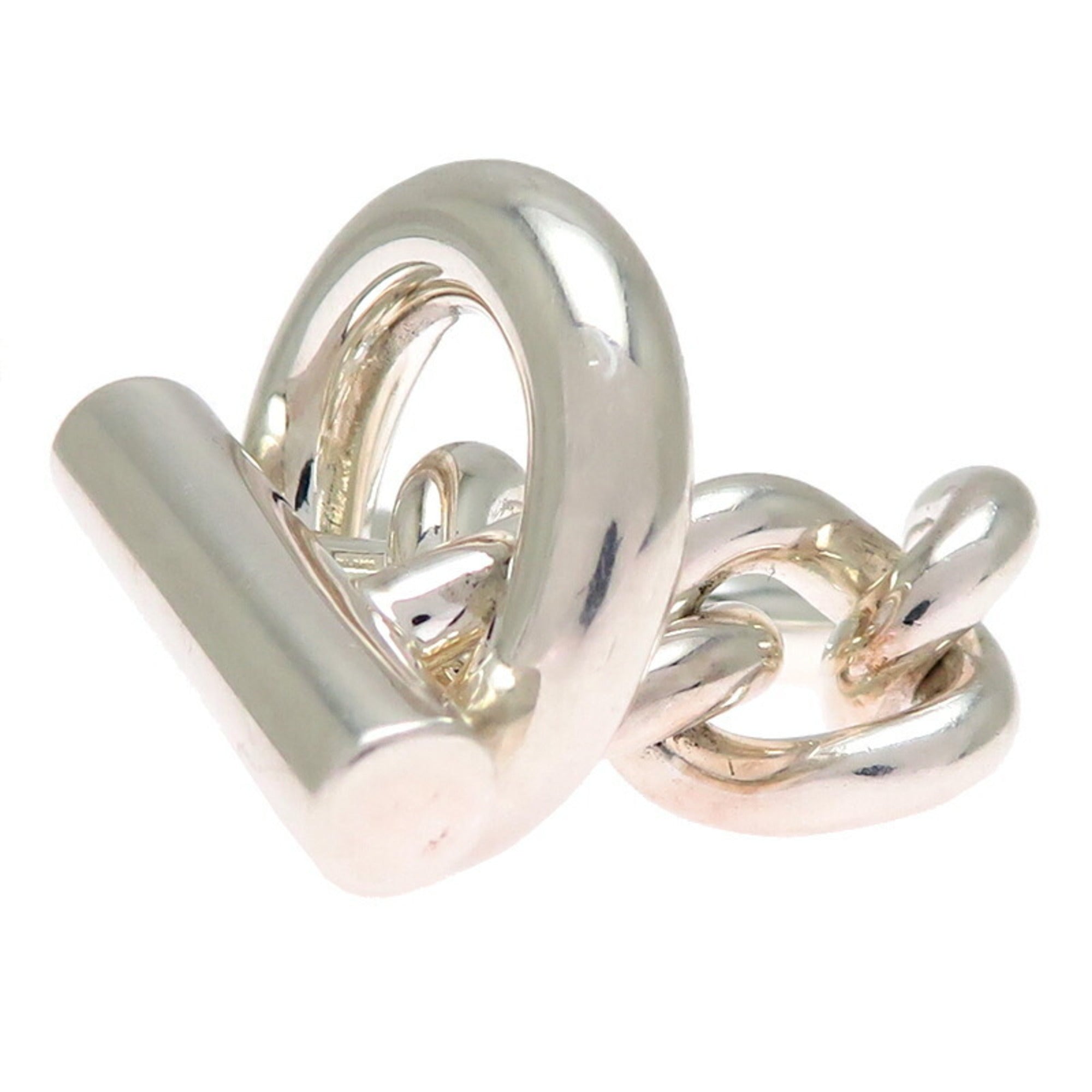 Hermes Silver Silver 925 Band Ring (Pre-Owned)