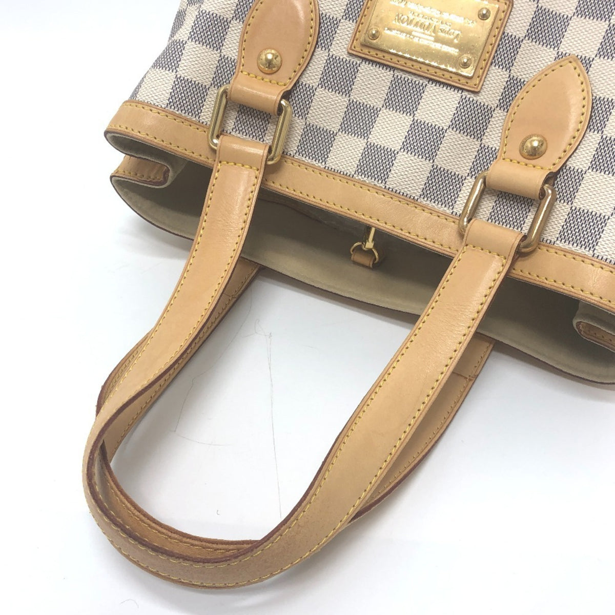 Louis Vuitton White Damier Azur Canvas Handbag Tote Bag (Pre-Owned)