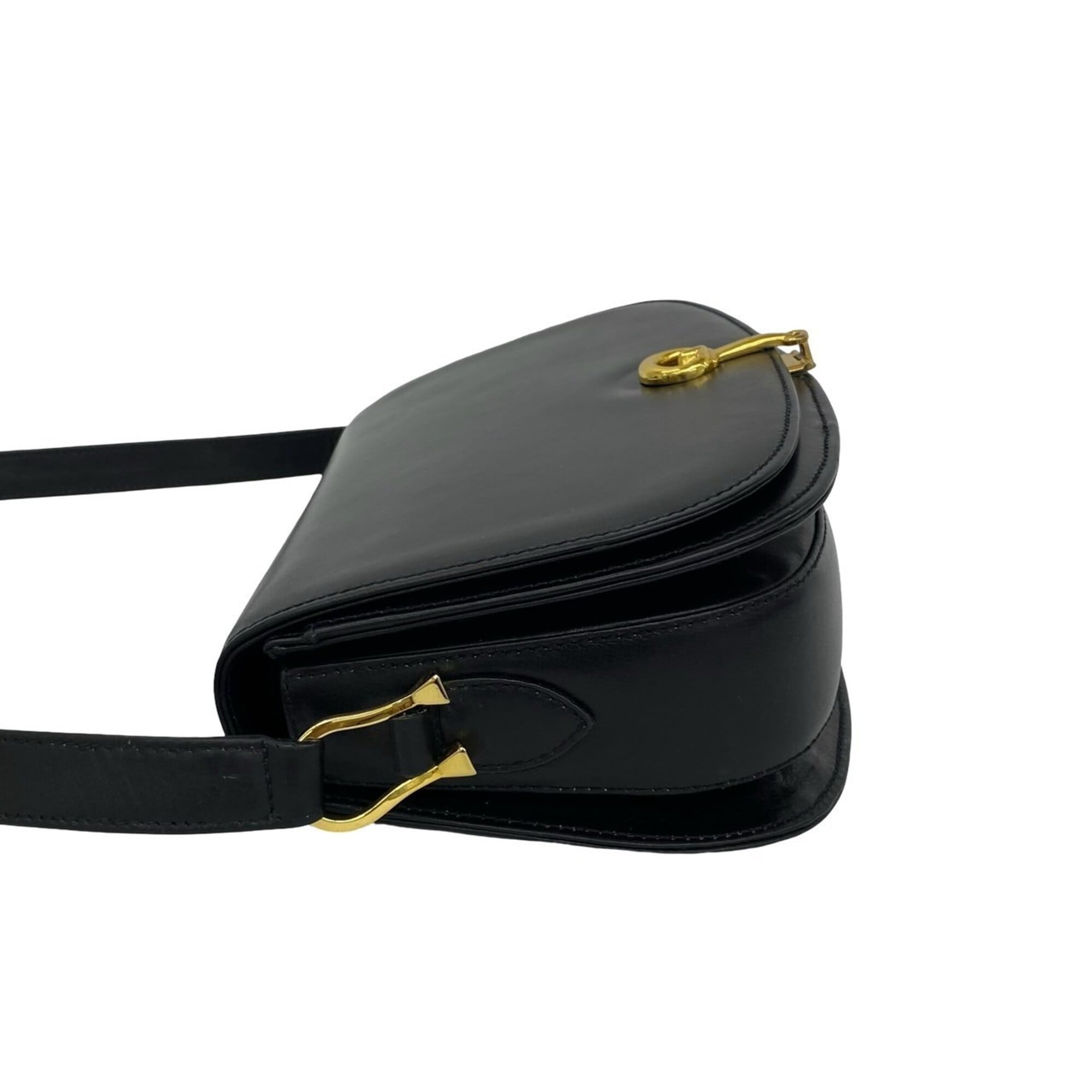 Gucci Black Leather Pochette Shoulder Bag (Pre-Owned)