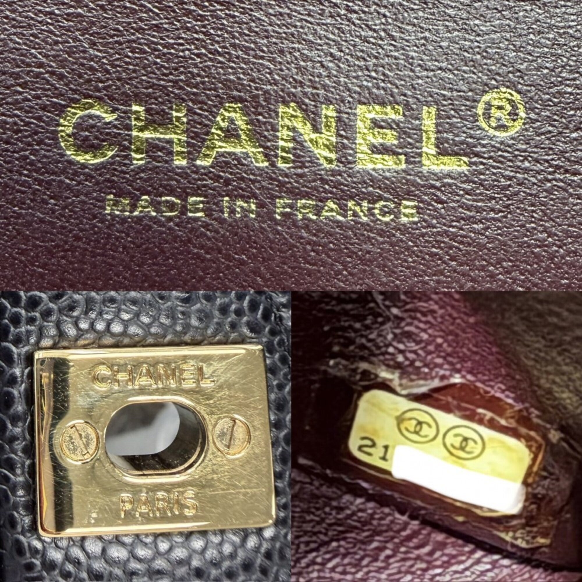 Chanel Black Grained Calfskin Shoulder Bag (Pre-Owned)