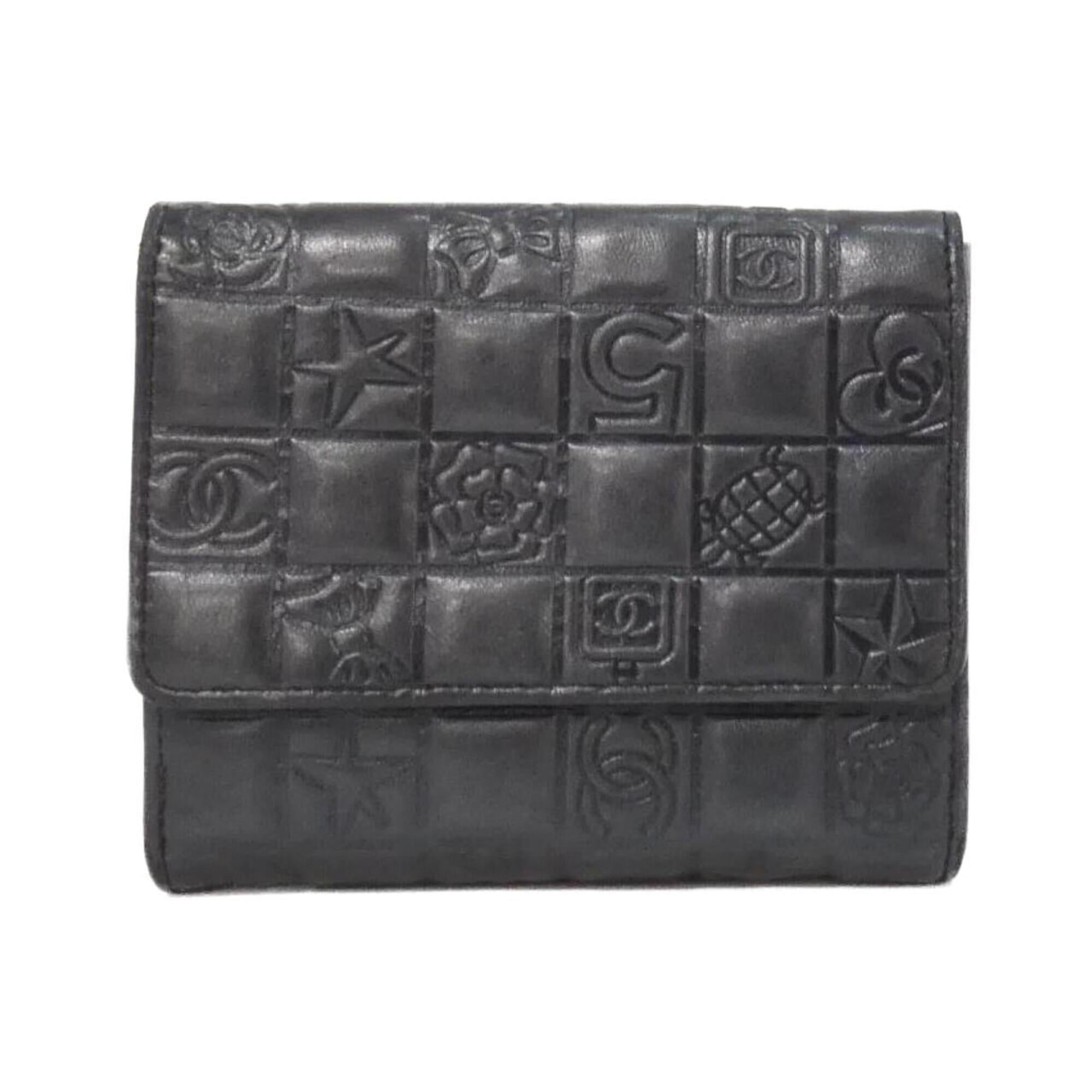 Chanel Black Leather Wallet (Bi-Fold) (Pre-Owned)
