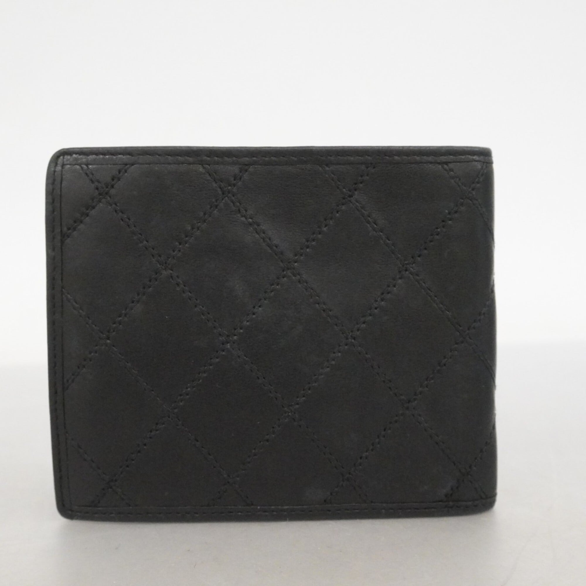 Chanel Black Leather Bill Wallet (Bi-Fold) (Pre-Owned)