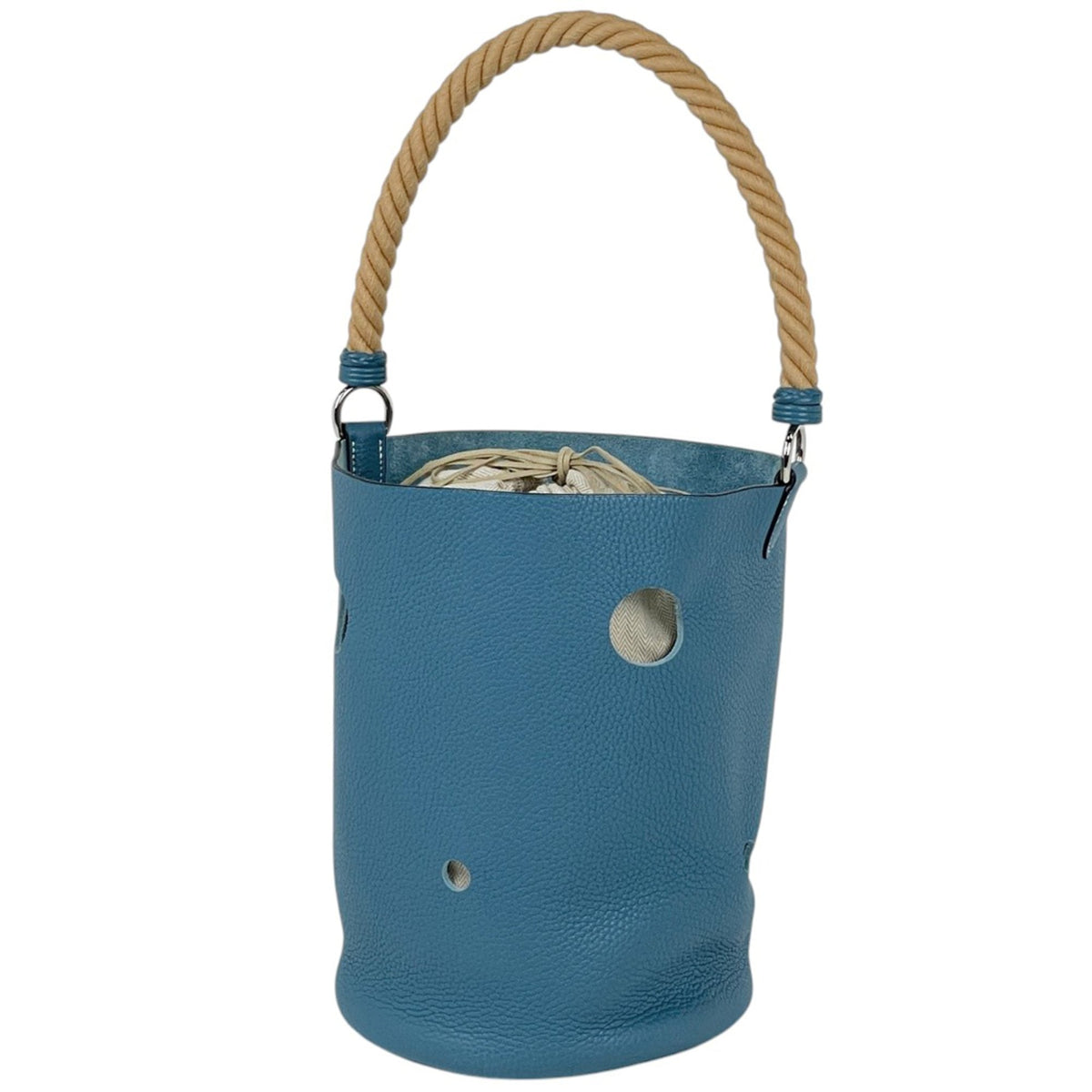 Hermes Blue Taurillon Clemence Leather Shoulder Bag (Pre-Owned)