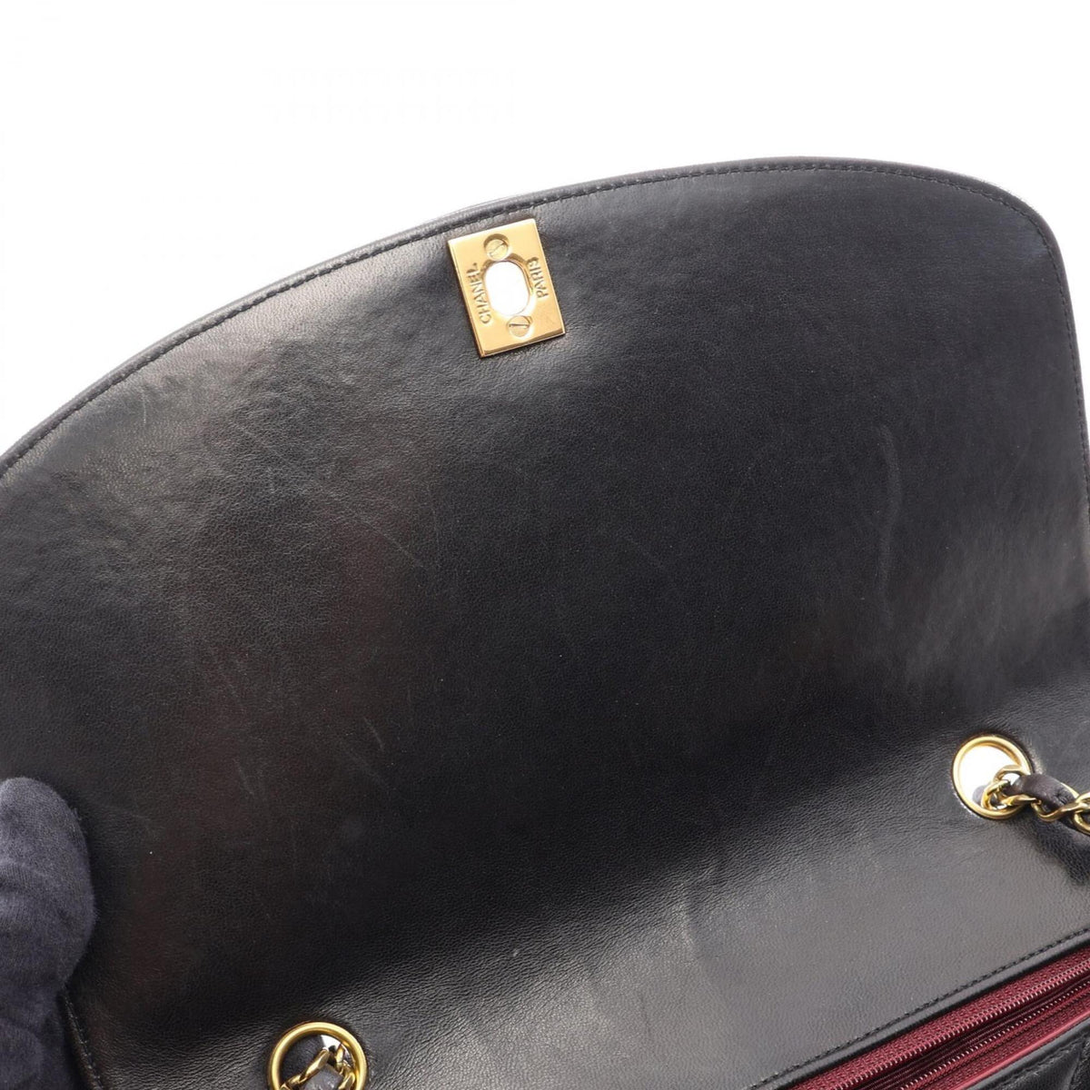 Chanel Black Leather Handbag Shoulder Bag (Pre-Owned)