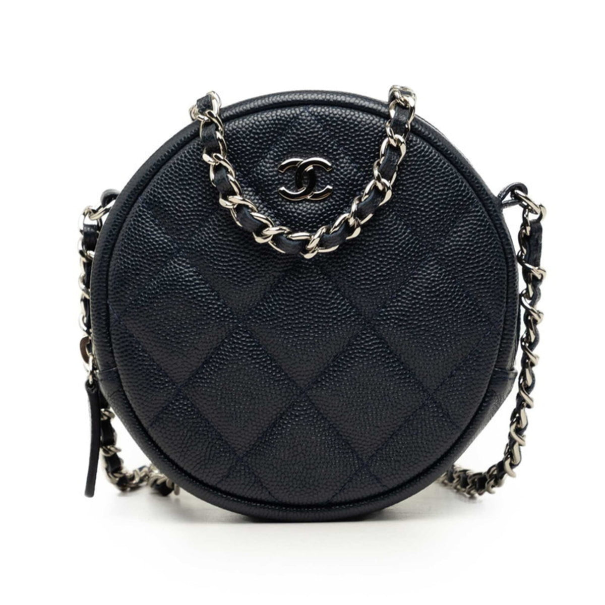 Chanel Matelasse Dark Navy Grained Calfskin Shoulder Bag (Pre-Owned)