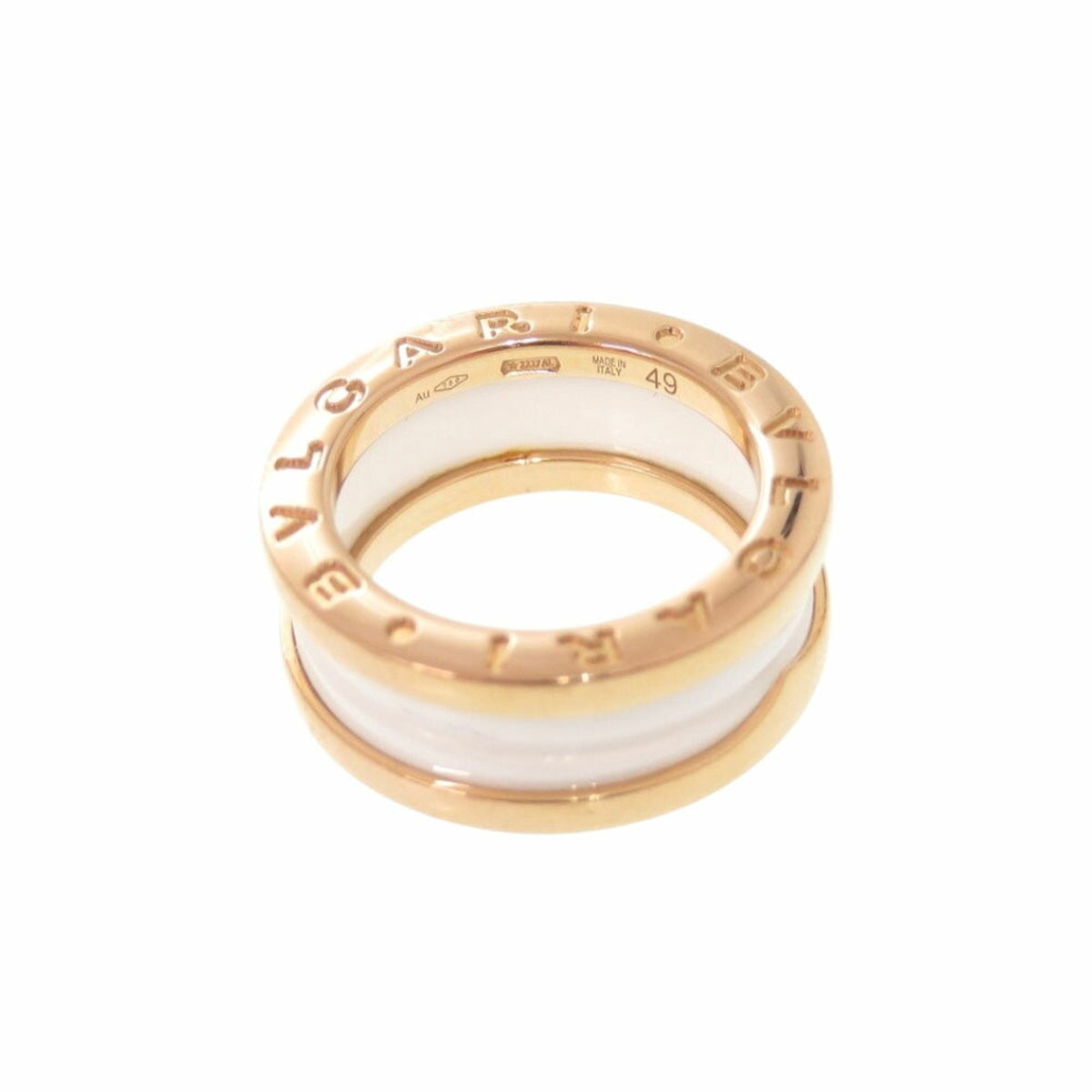 Bvlgari Pink Gold White Pink Gold (18K) Ceramic Band Ring (Pre-Owned)