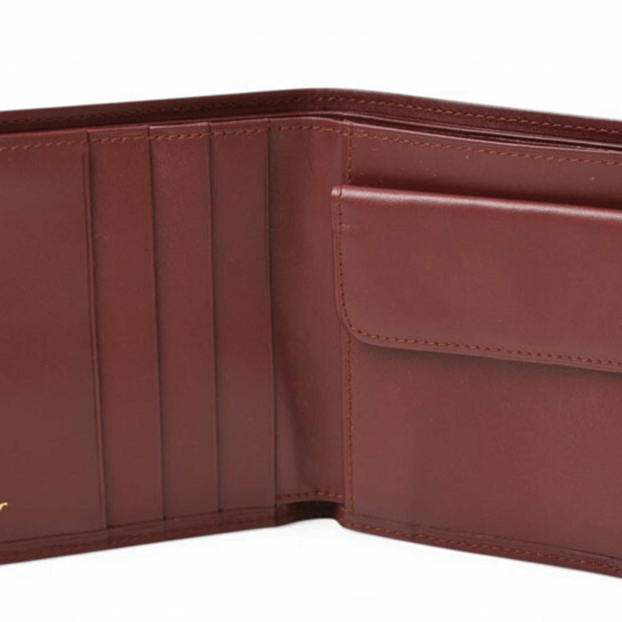 Cartier Bordeaux Leather Wallet (Bi-Fold) (Pre-Owned)