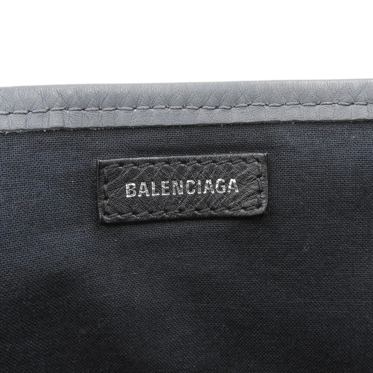 Balenciaga Gray White Canvas Leather Pouch Tote Bag (Pre-Owned)