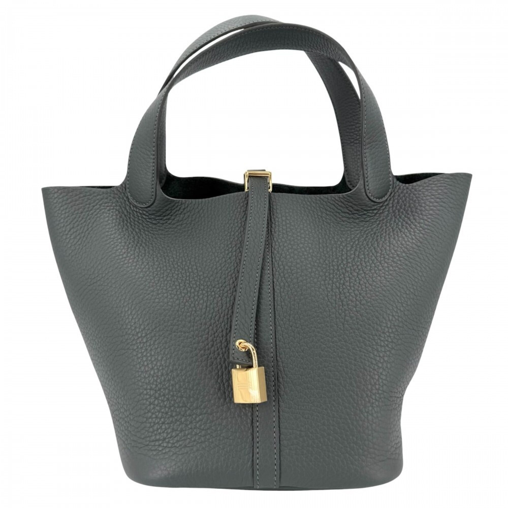 Hermes Green Taurillon Clemence Leather Handbag (Pre-Owned)