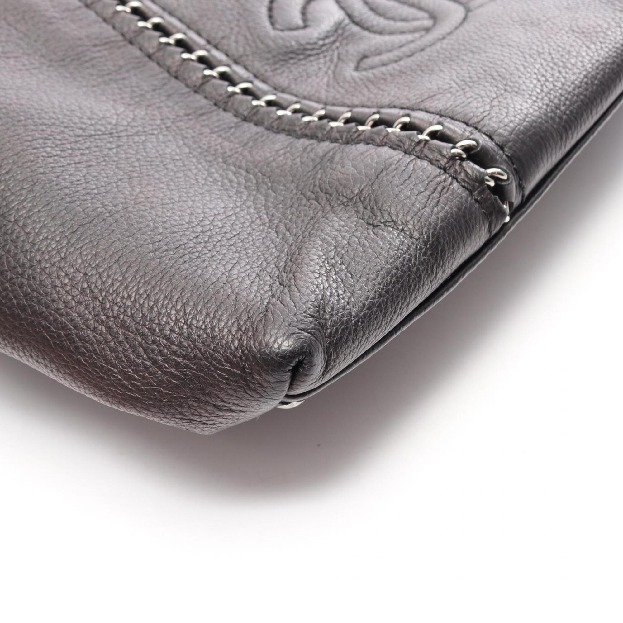 Chanel Black Leather Handbag Tote Bag (Pre-Owned)