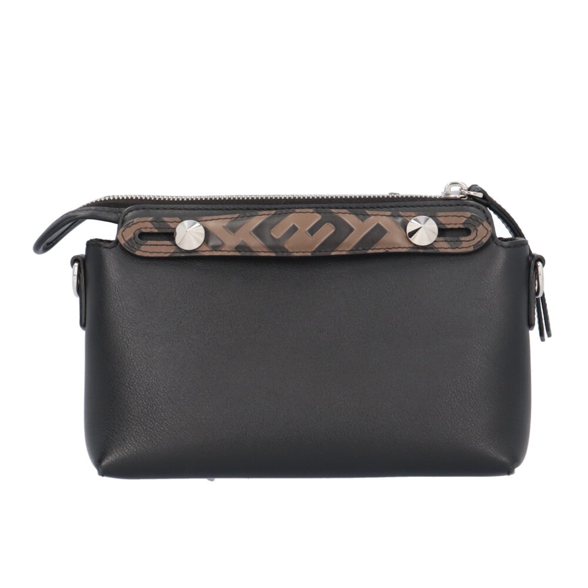 Fendi Black Brown Leather Shoulder Bag (Pre-Owned)