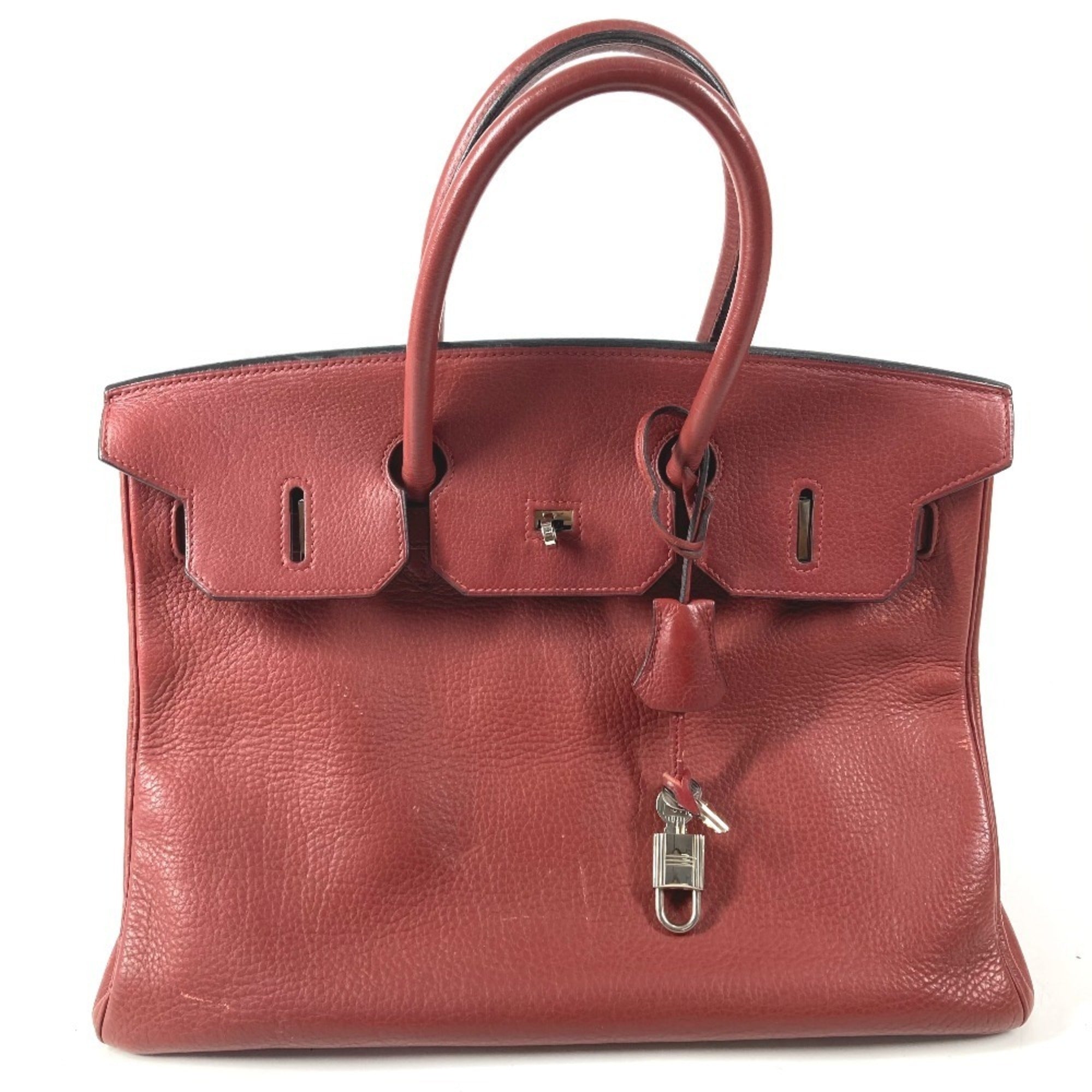 Hermes Red Color Rouge H Ardennes Leather Handbag Tote Bag (Pre-Owned)