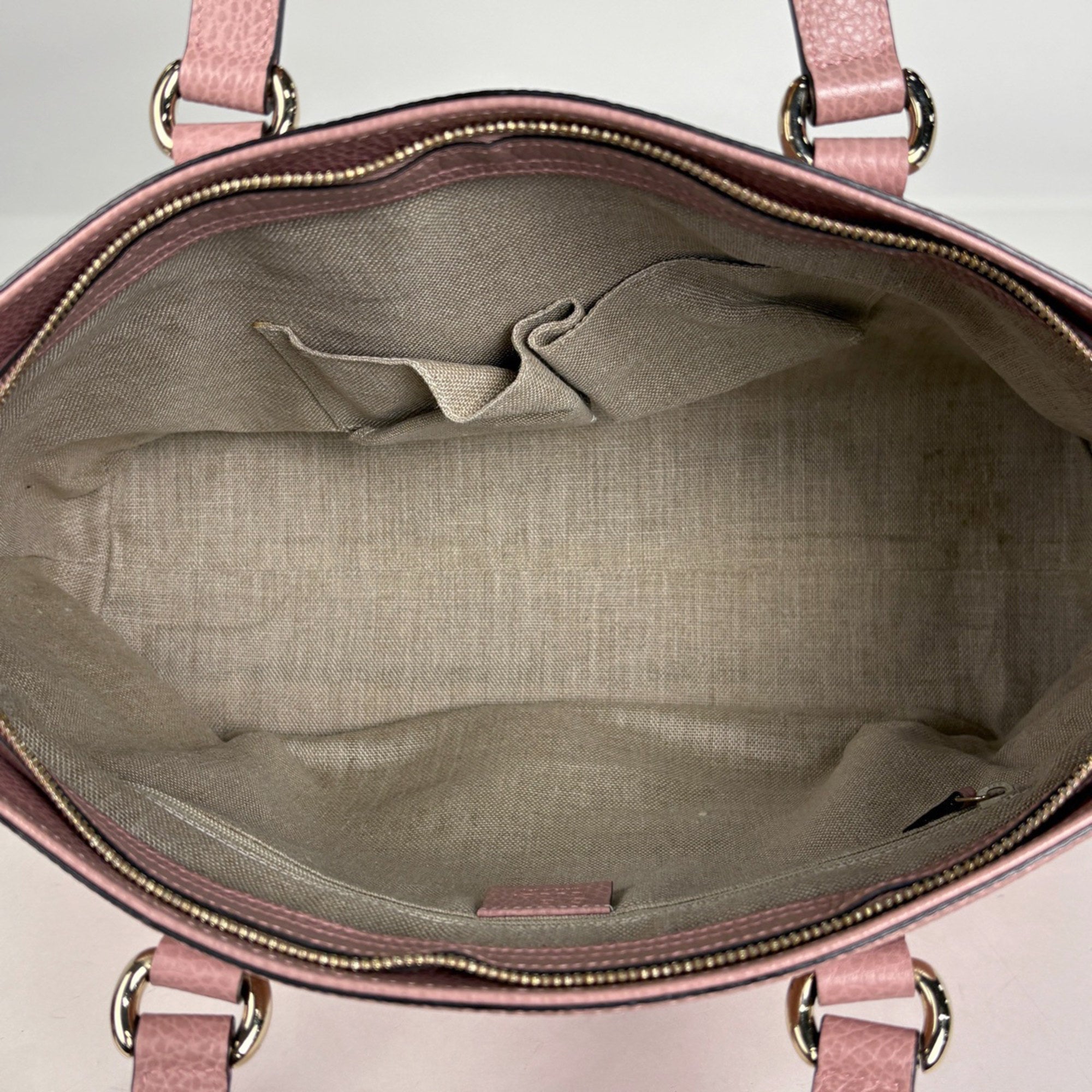 Gucci Pink Leather Shoulder Bag Tote Bag (Pre-Owned)