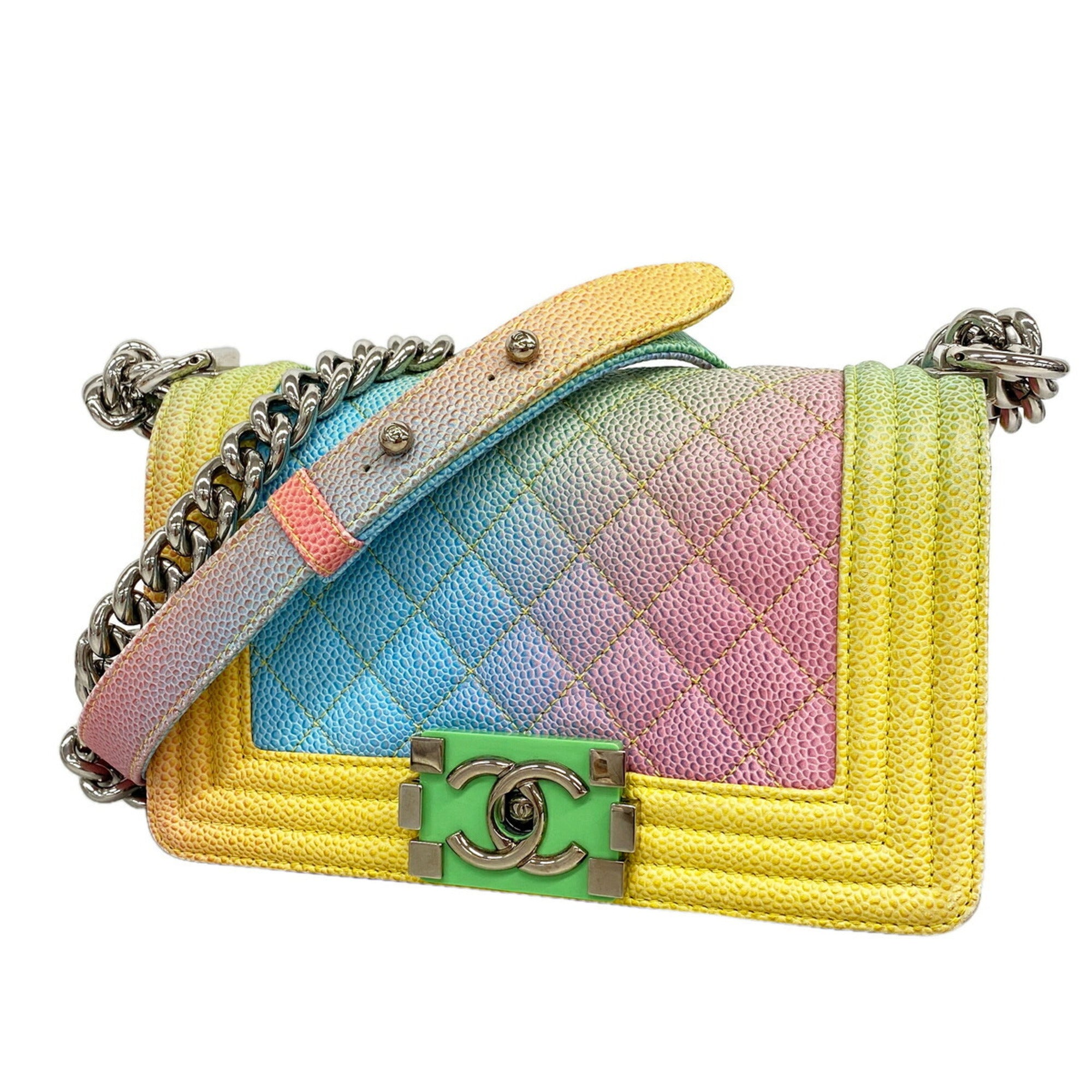 Chanel Multi-Color Grained Calfskin Shoulder Bag (Pre-Owned)
