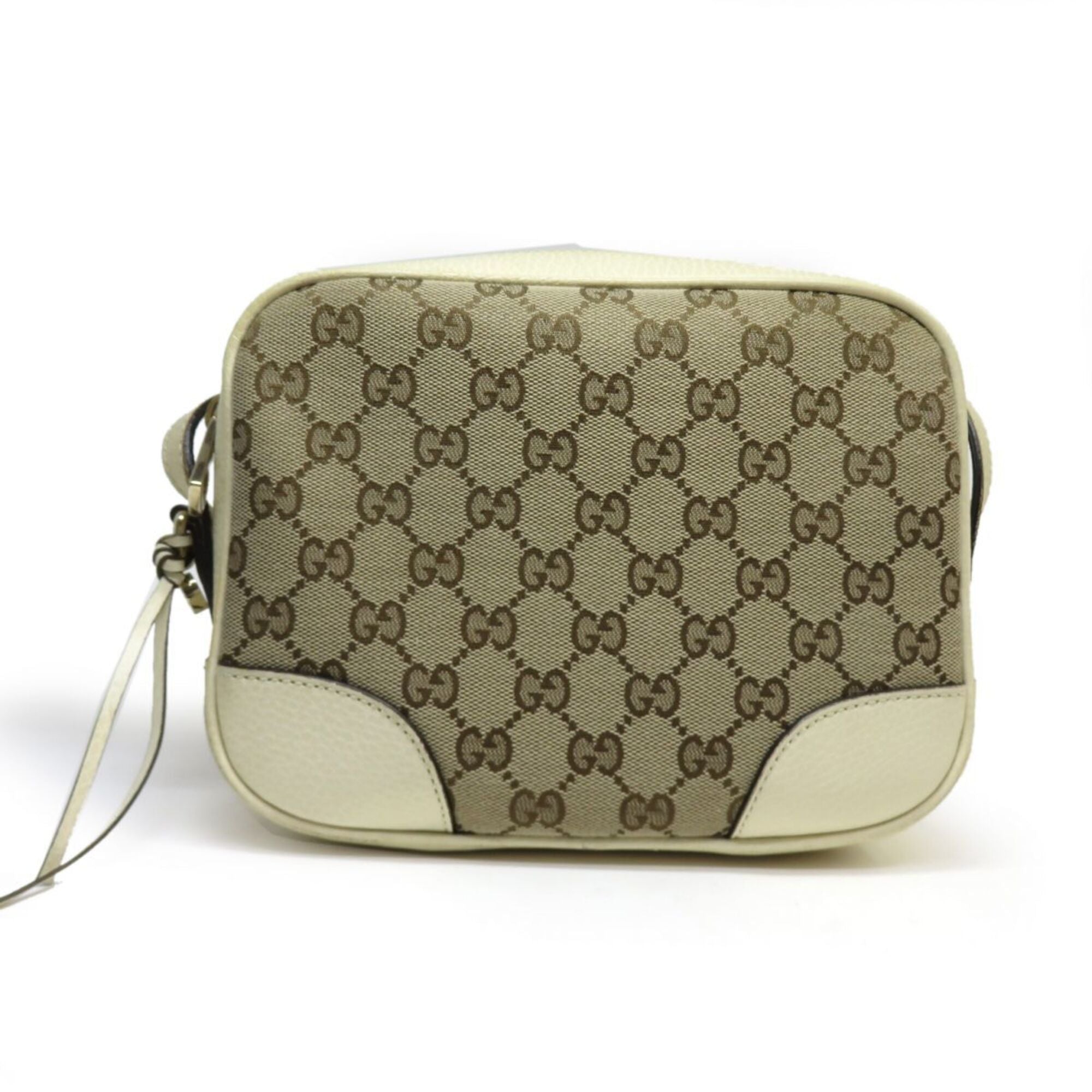 Gucci Beige Ivory Gg Canvas Shoulder Bag (Pre-Owned)