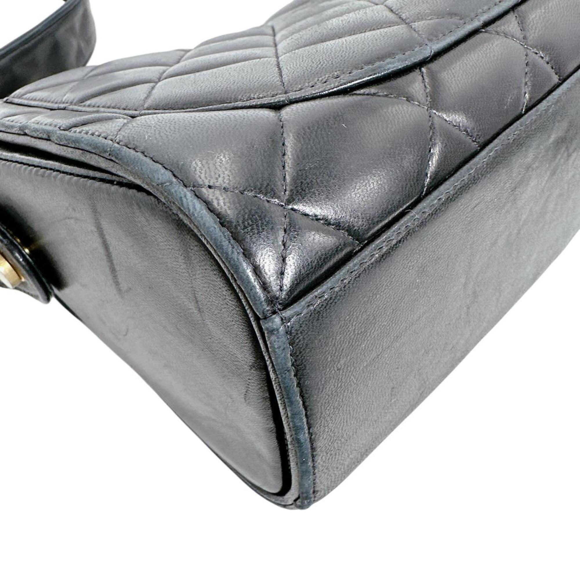 Chanel Black Leather Shoulder Bag Sling Bag (Pre-Owned)