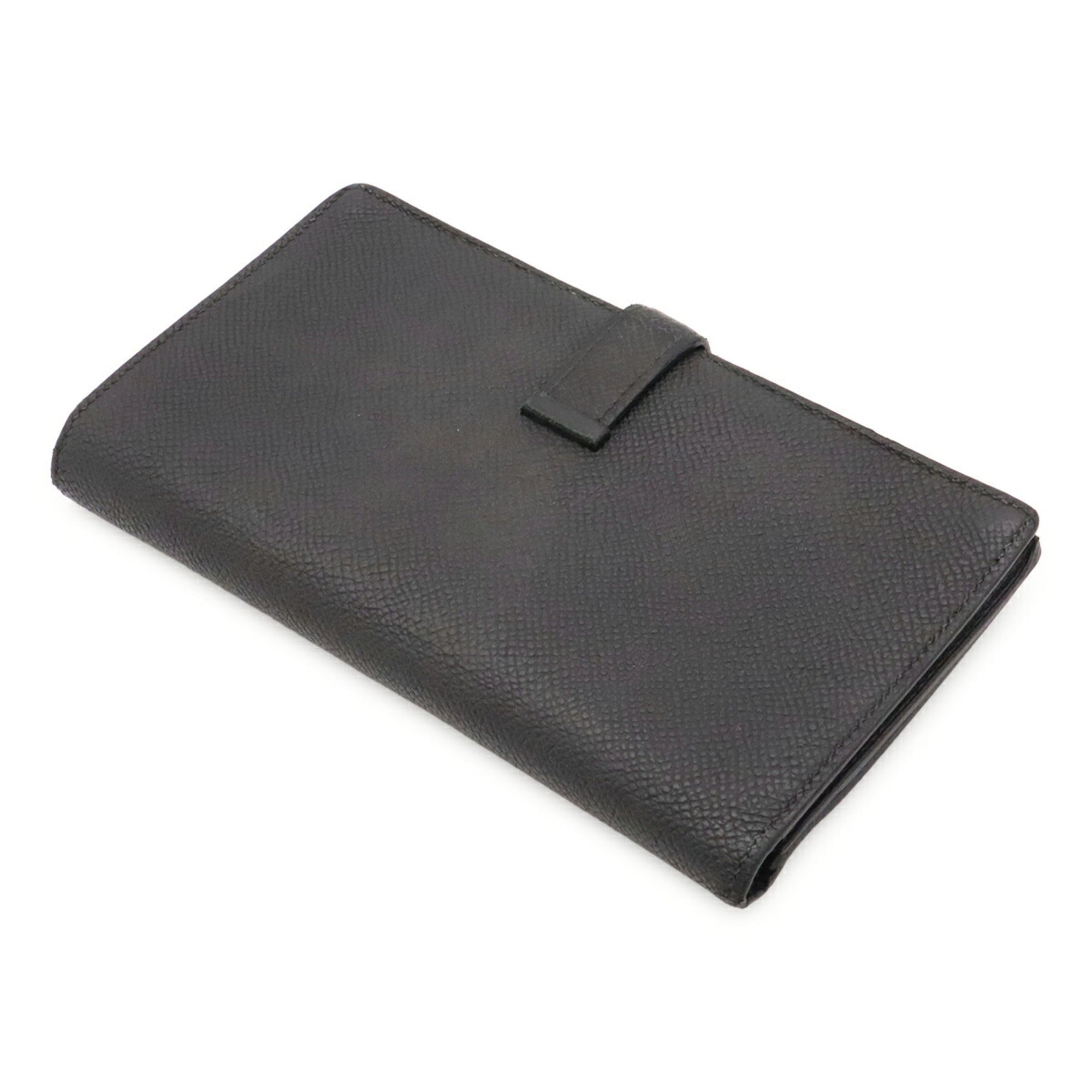 Hermes Black Epsom Leather Long Wallet (Bi-Fold) (Pre-Owned)