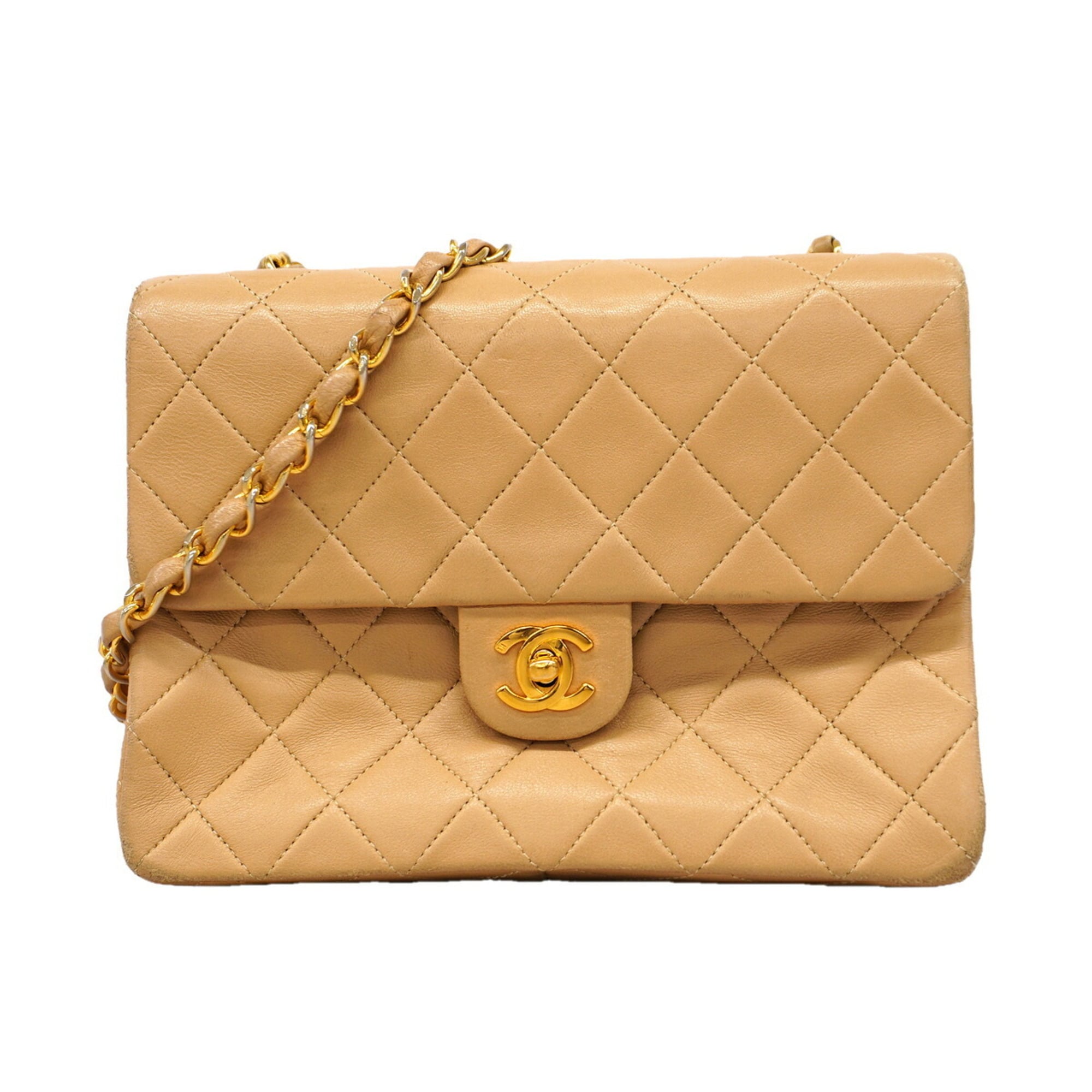 Chanel Beige Leather Shoulder Bag (Pre-Owned)