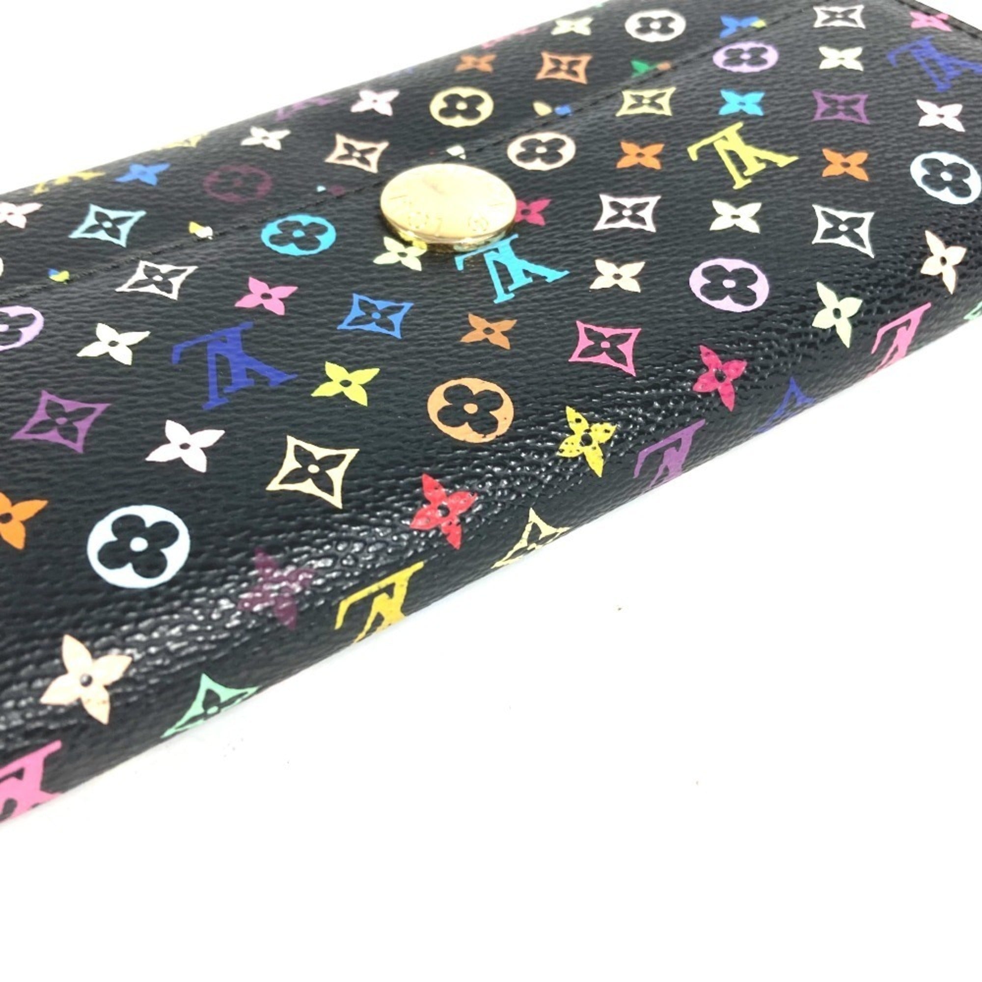 Louis Vuitton Black Multi-Color Noir Monogram Multicolore Long Wallet (Bi-Fold) (Pre-Owned)