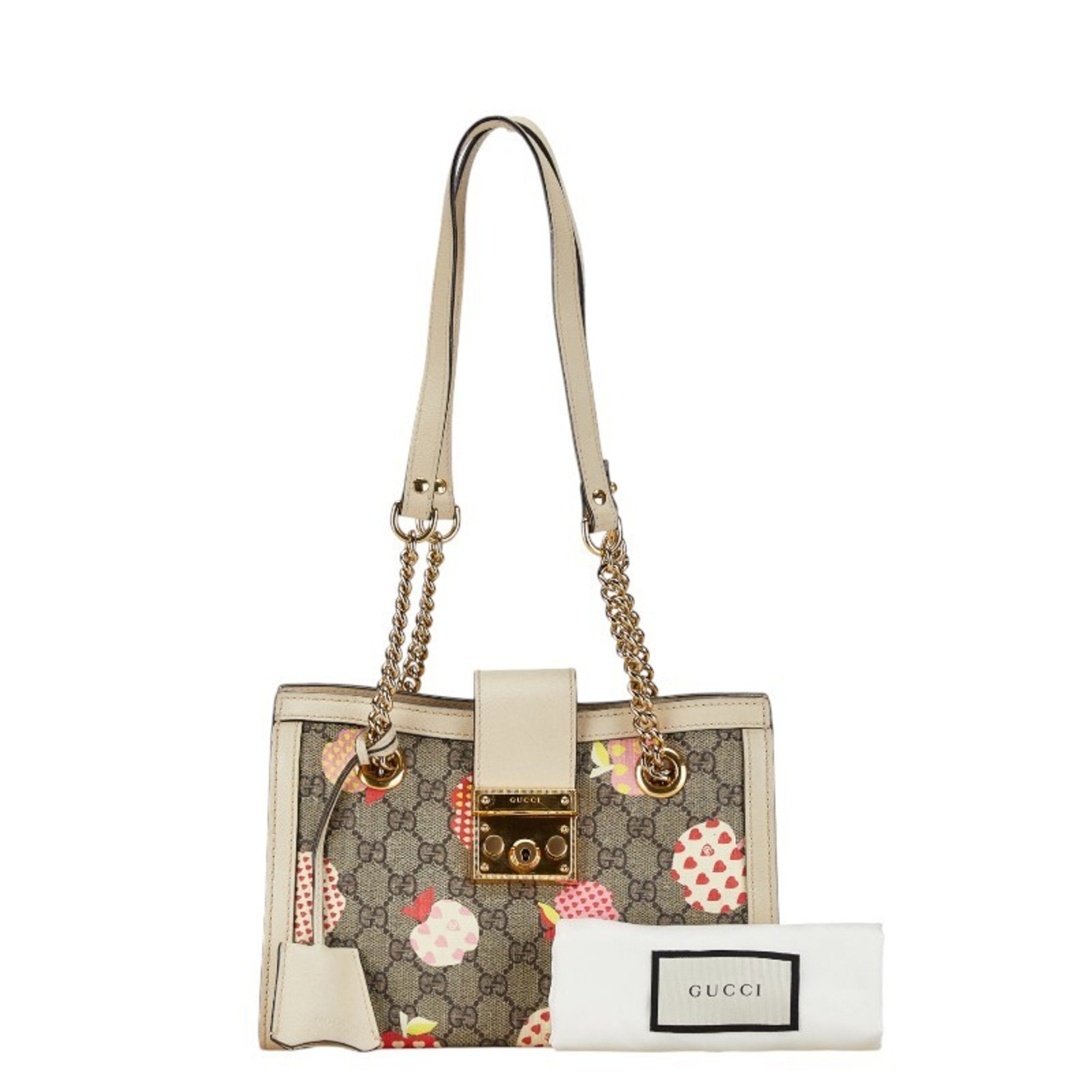 Gucci Beige Black Pvc Leather Shoulder Bag (Pre-Owned)