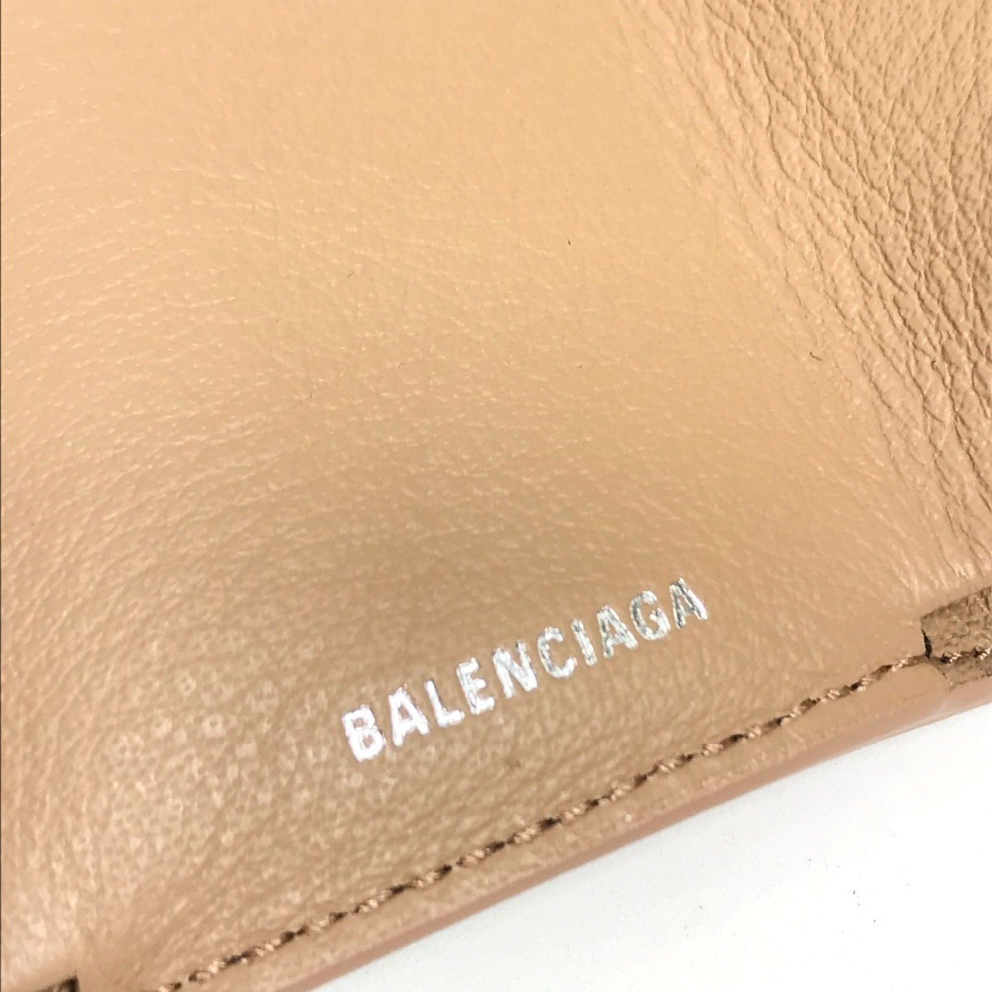 Balenciaga Beige Leather Wallet (Tri-Fold) (Pre-Owned)