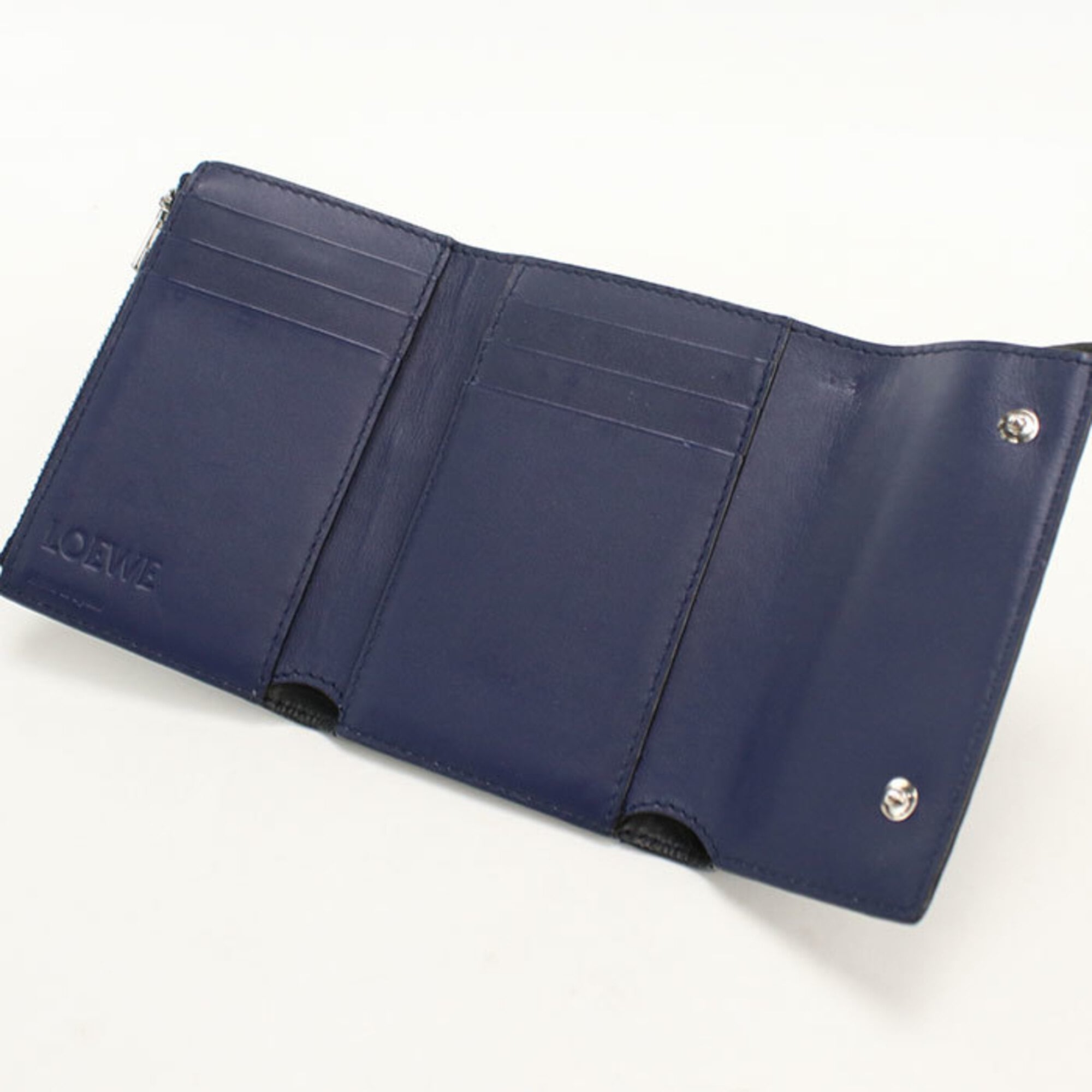 Loewe Navy Leather Wallet (Tri-Fold) (Pre-Owned)