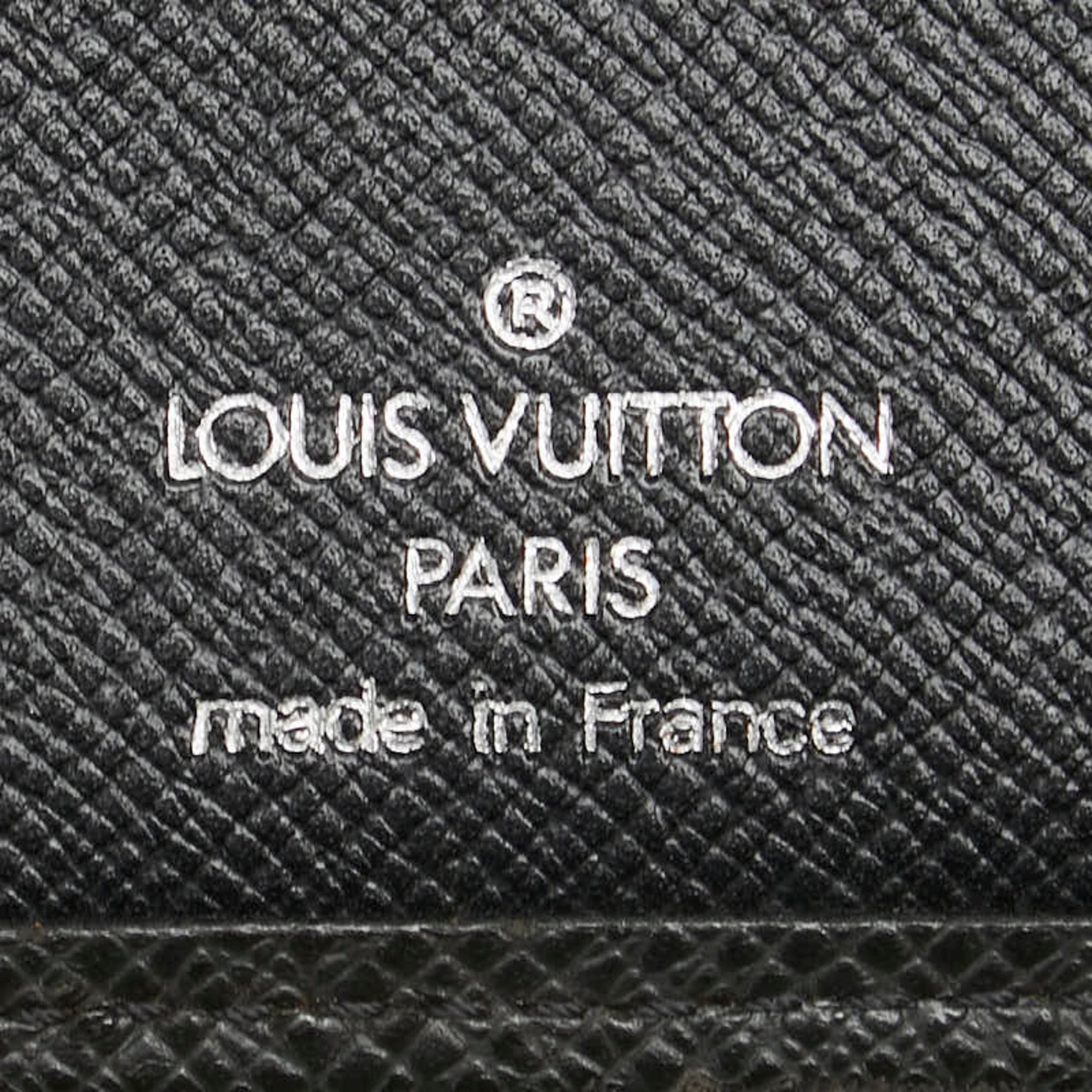 Louis Vuitton Taiga Black Leather Wallet (Bi-Fold) (Pre-Owned)