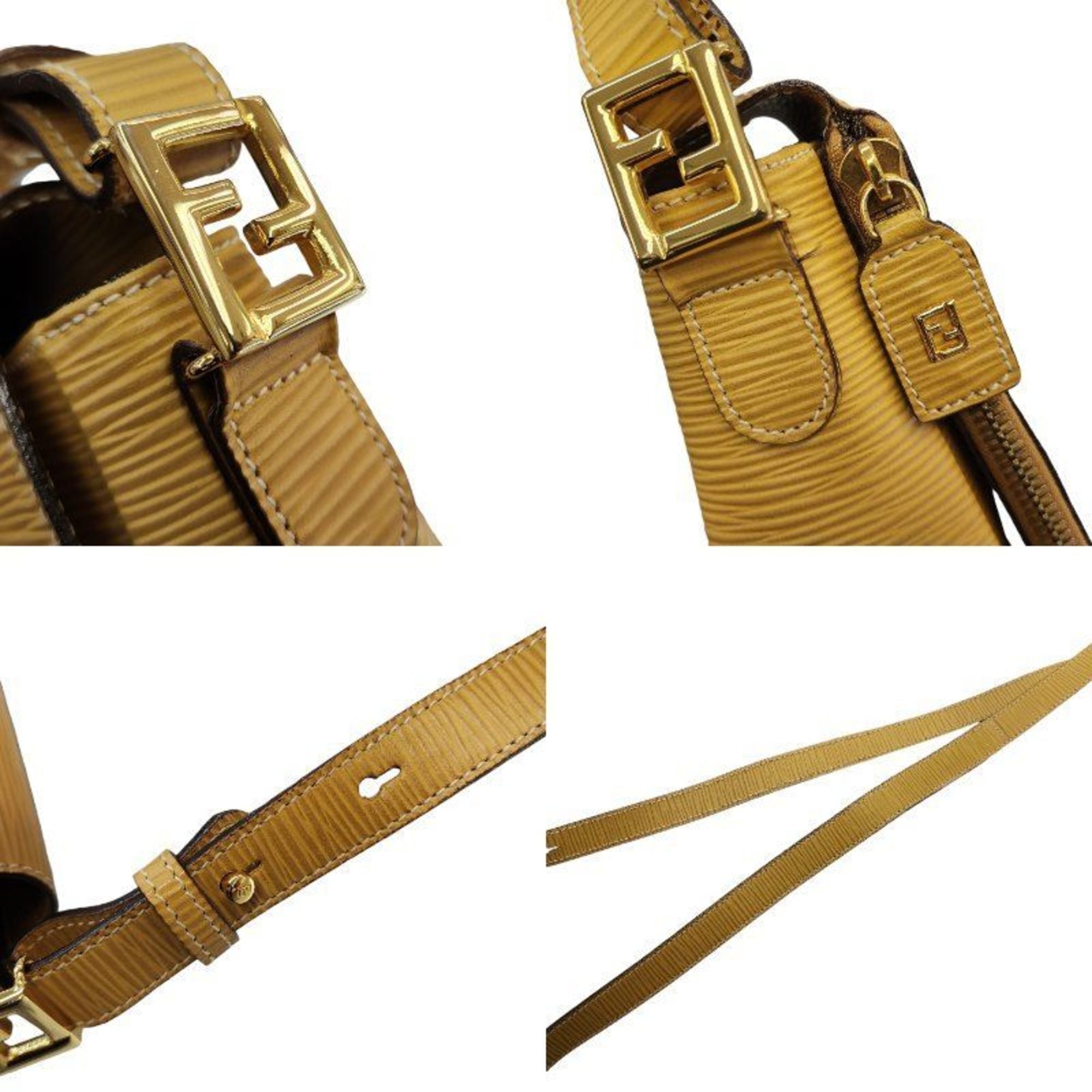 Fendi Yellow Leather Shoulder Bag (Pre-Owned)