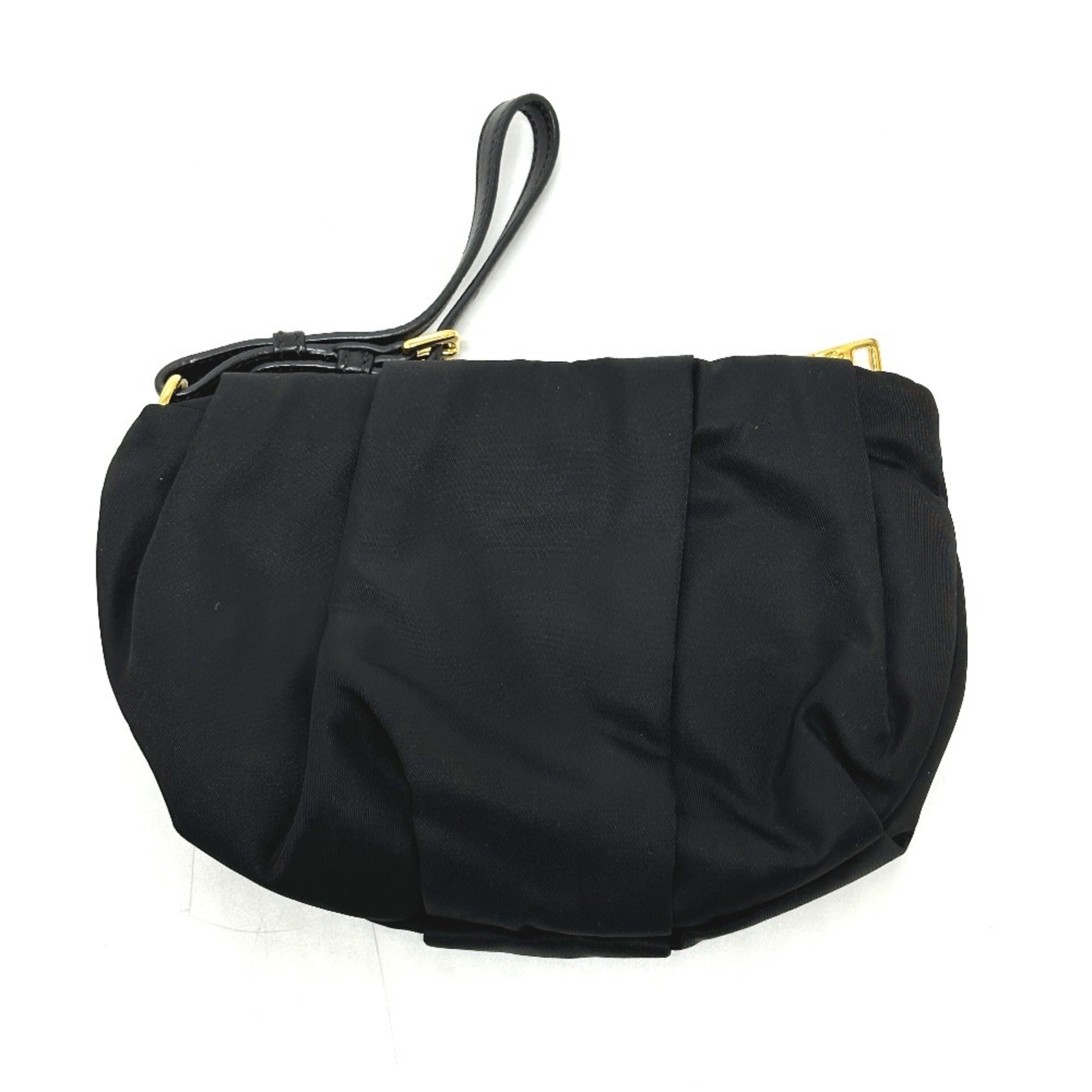 Prada Black Leather Nylon Pouch (Pre-Owned)