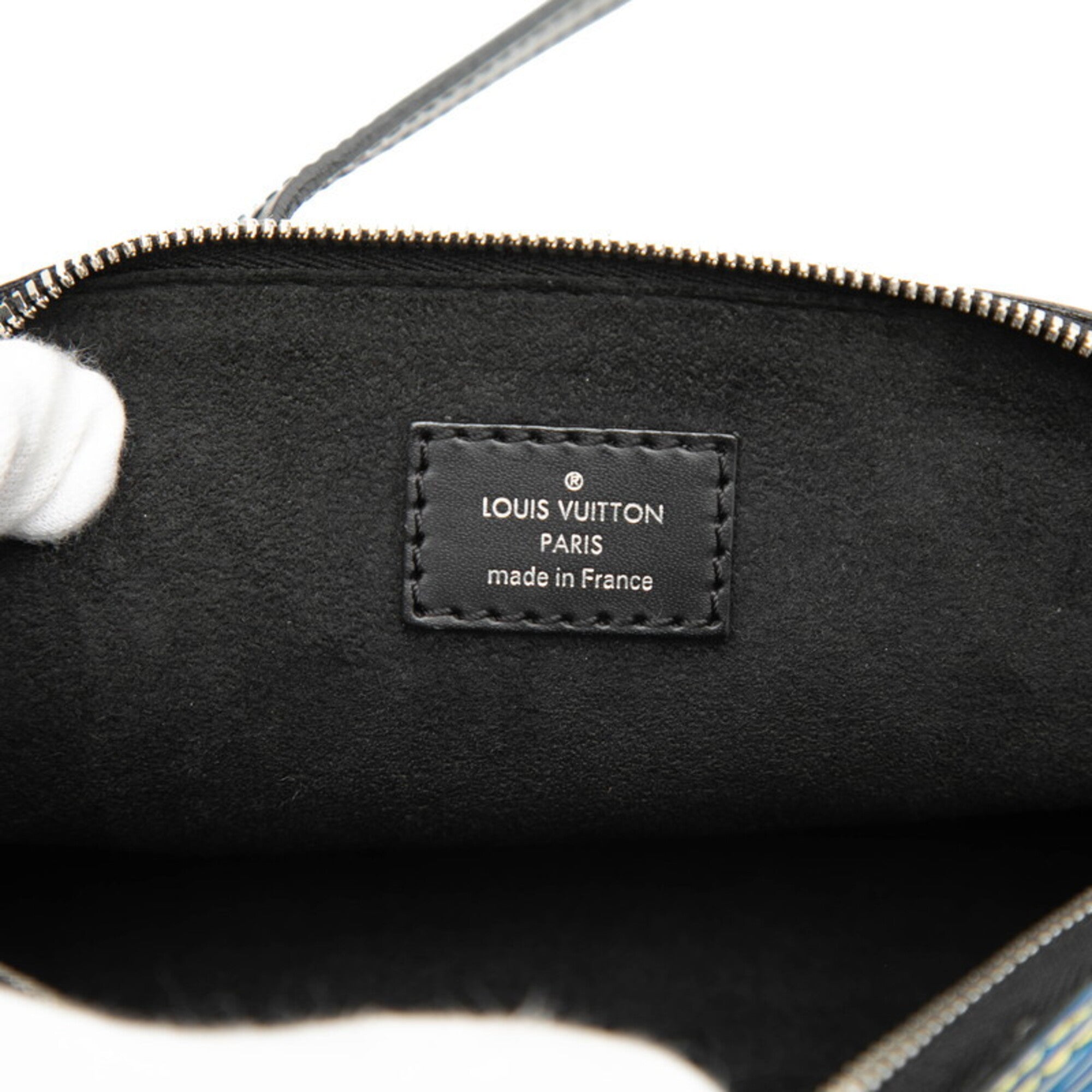 Louis Vuitton Epi Denim Black Blue Leather Handbag Shoulder Bag (Pre-Owned)