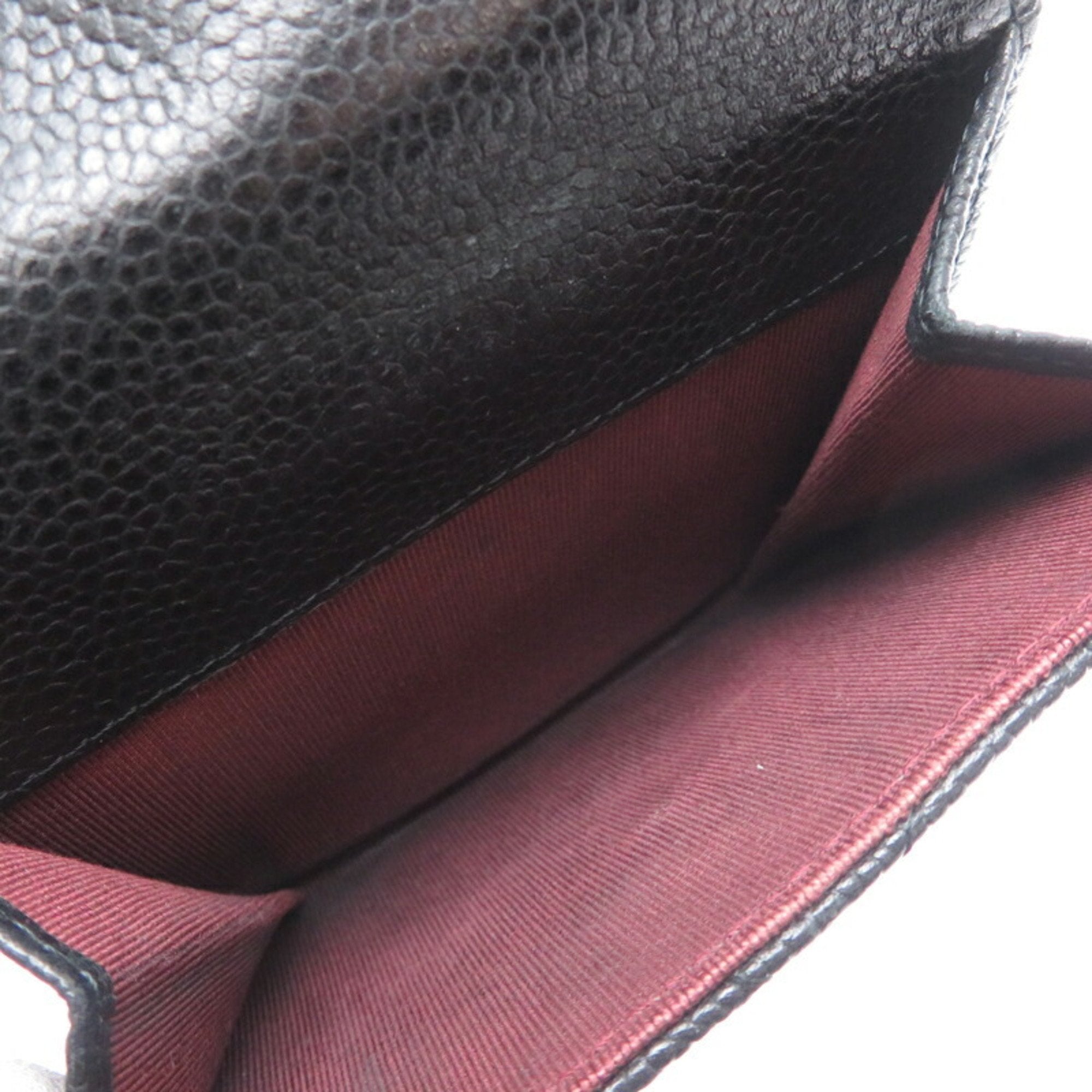 Chanel Black Grained Calfskin Wallet (Bi-Fold) (Pre-Owned)