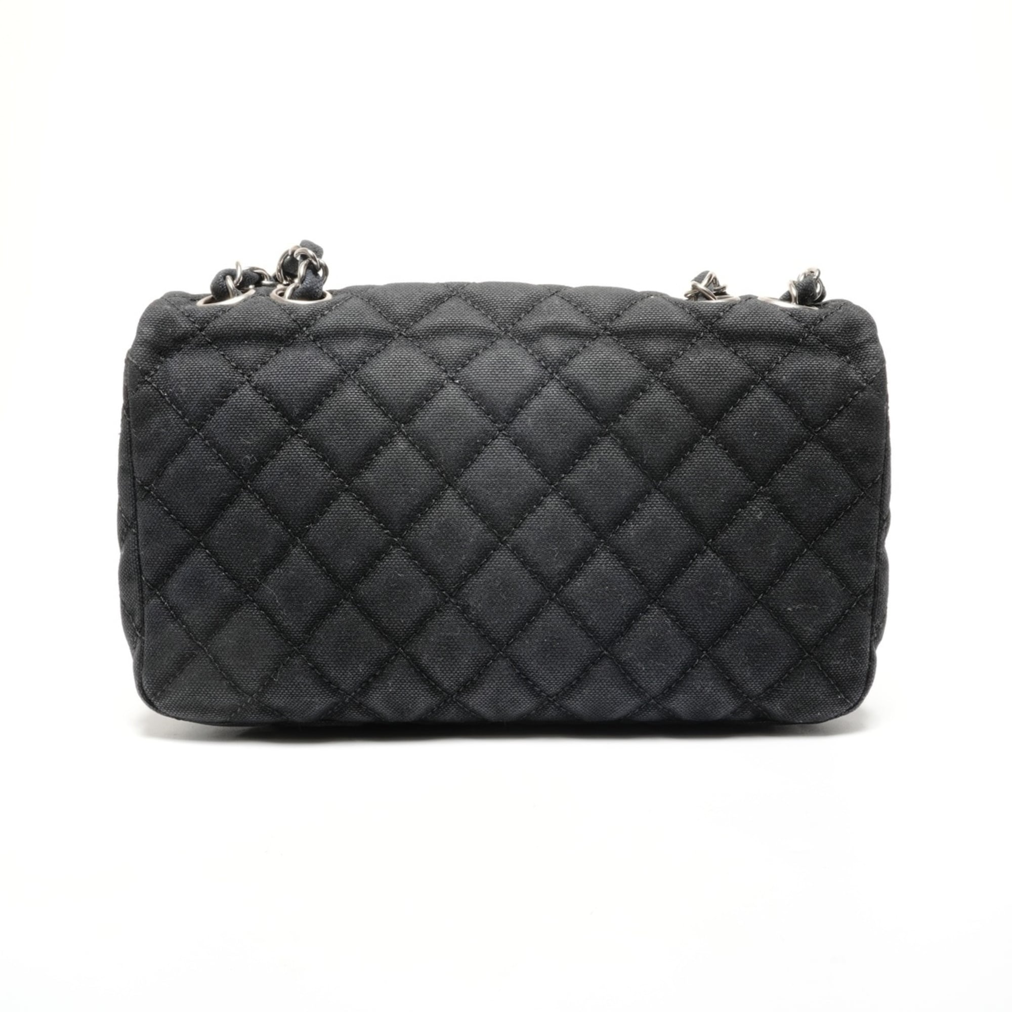 Chanel Matelasse Black Canvas Shoulder Bag (Pre-Owned)