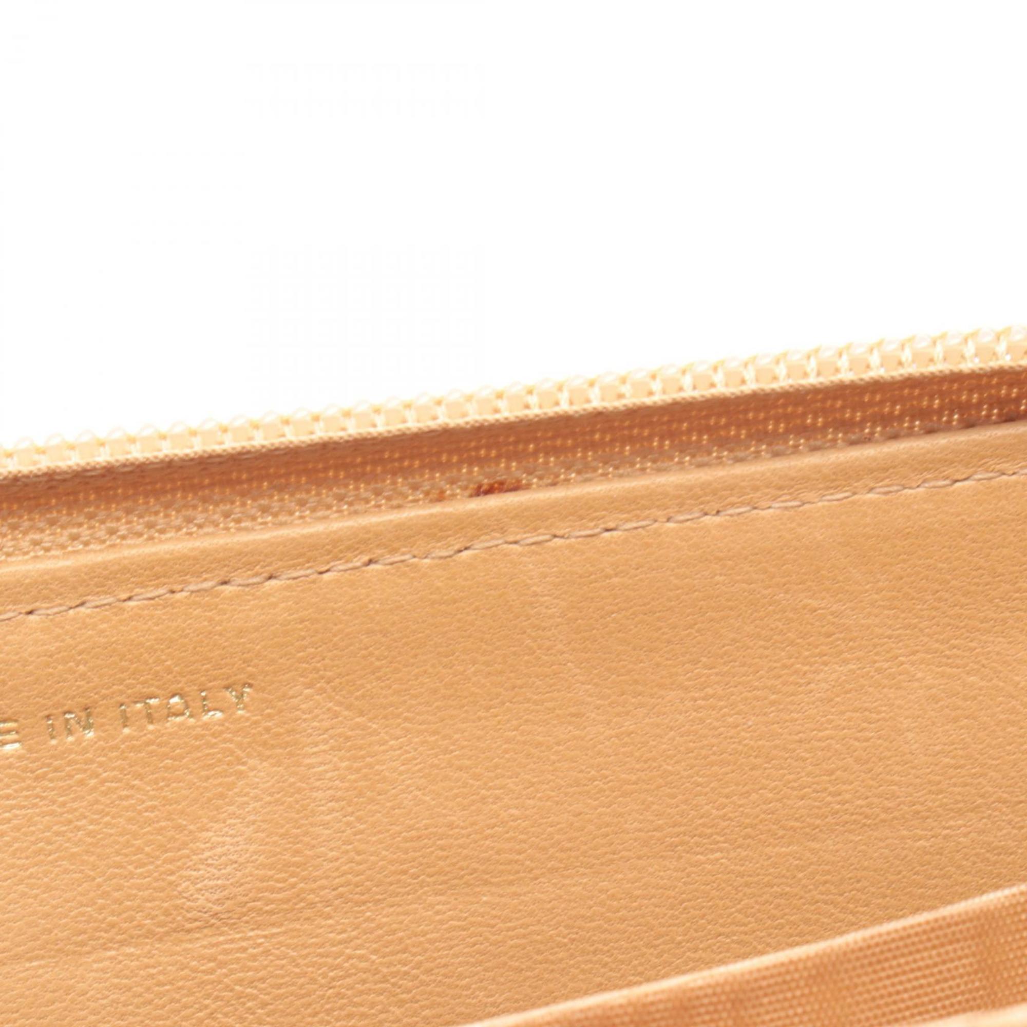Chanel Brown Leather Long Wallet (Bi-Fold) (Pre-Owned)