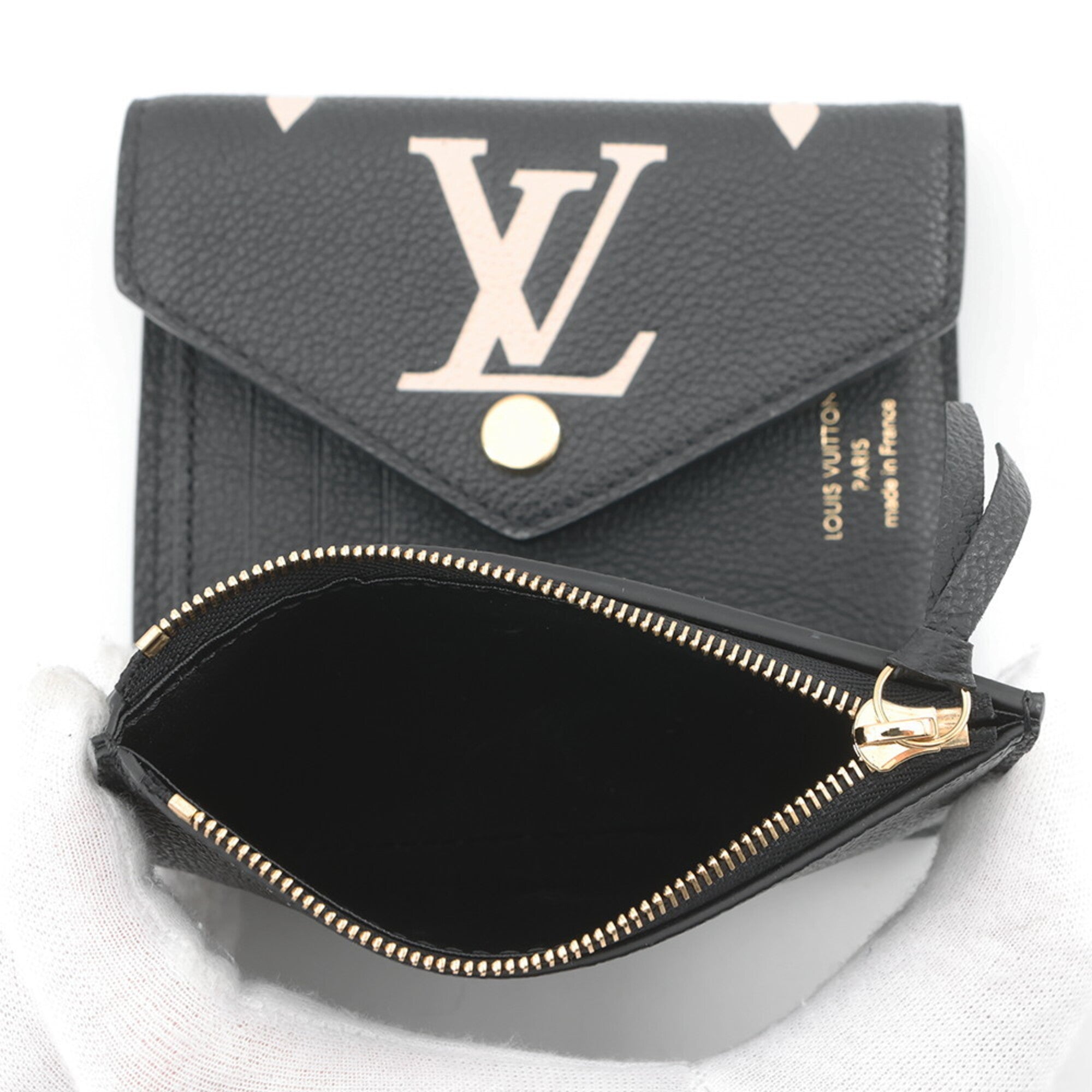 Louis Vuitton Beige Black Noir Monogram Empreinte Wallet (Tri-Fold) (Pre-Owned)