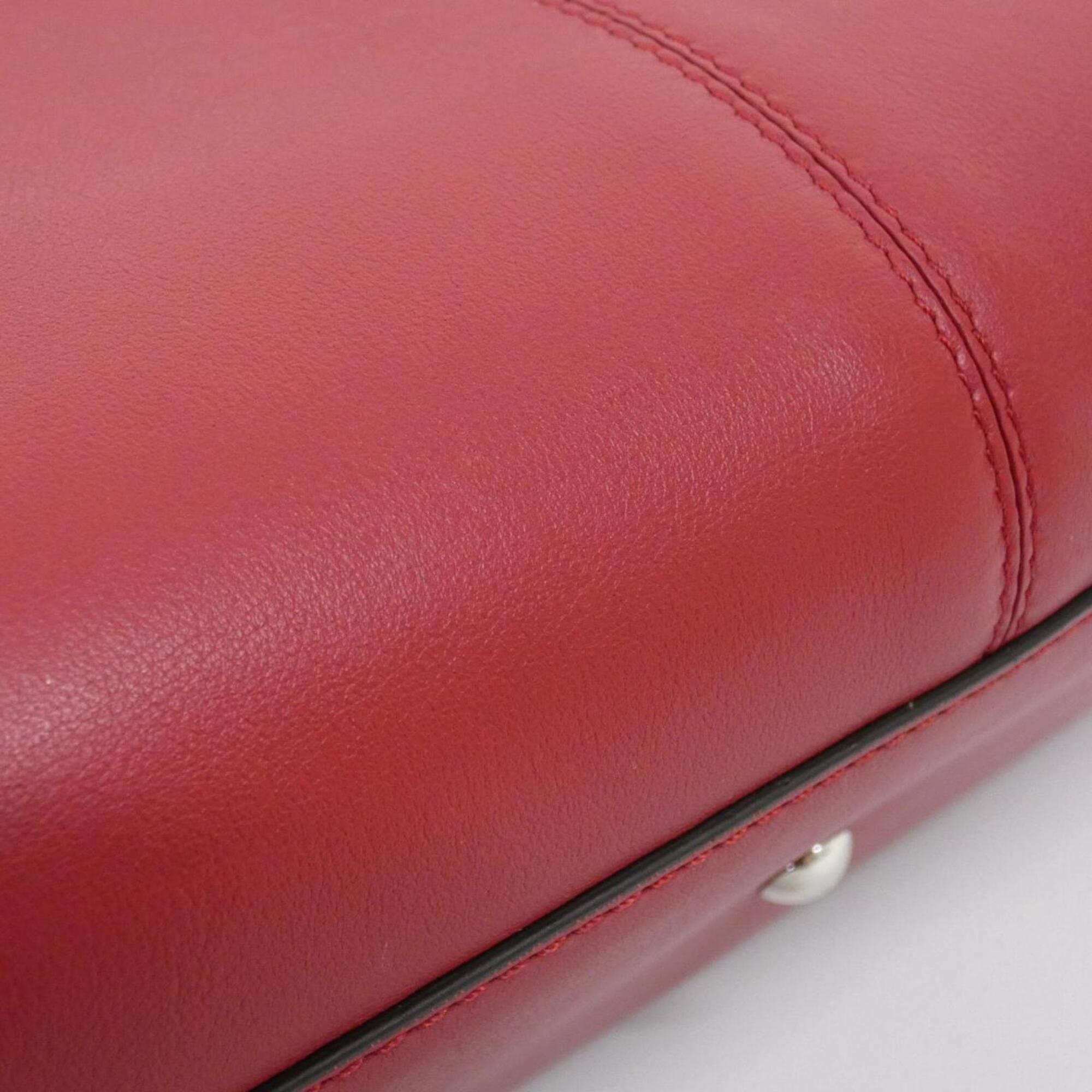 Fendi Red Color Leather Handbag (Pre-Owned)