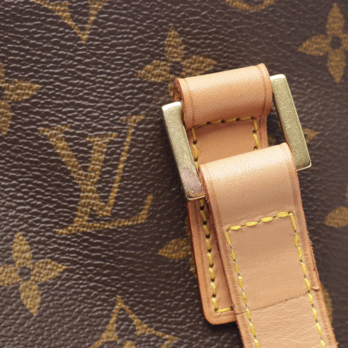 Louis Vuitton Brown Coated Canvas Leather Handbag Shoulder Bag (Pre-Owned)